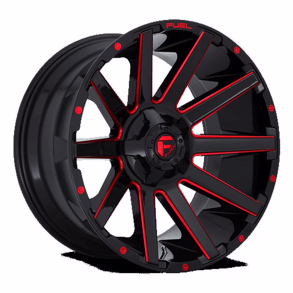Fuel 1PC Aluminum Rim D643 CONTRA 20X9in Gloss Black Red Tinted Clear Finish, D64320907050