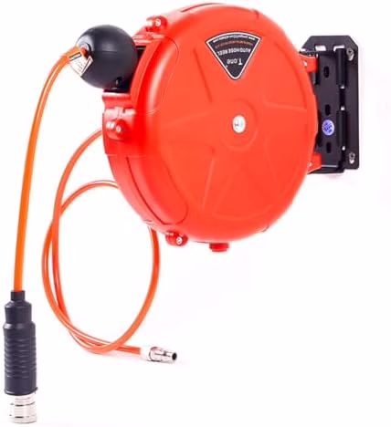 8mm Automatic Retractable Hose Reel for Car Wash, Garden Irrigation, Wall Mount High Pressure Water Pipe Holder, 10m Length, Pressure Washer Hose Reel