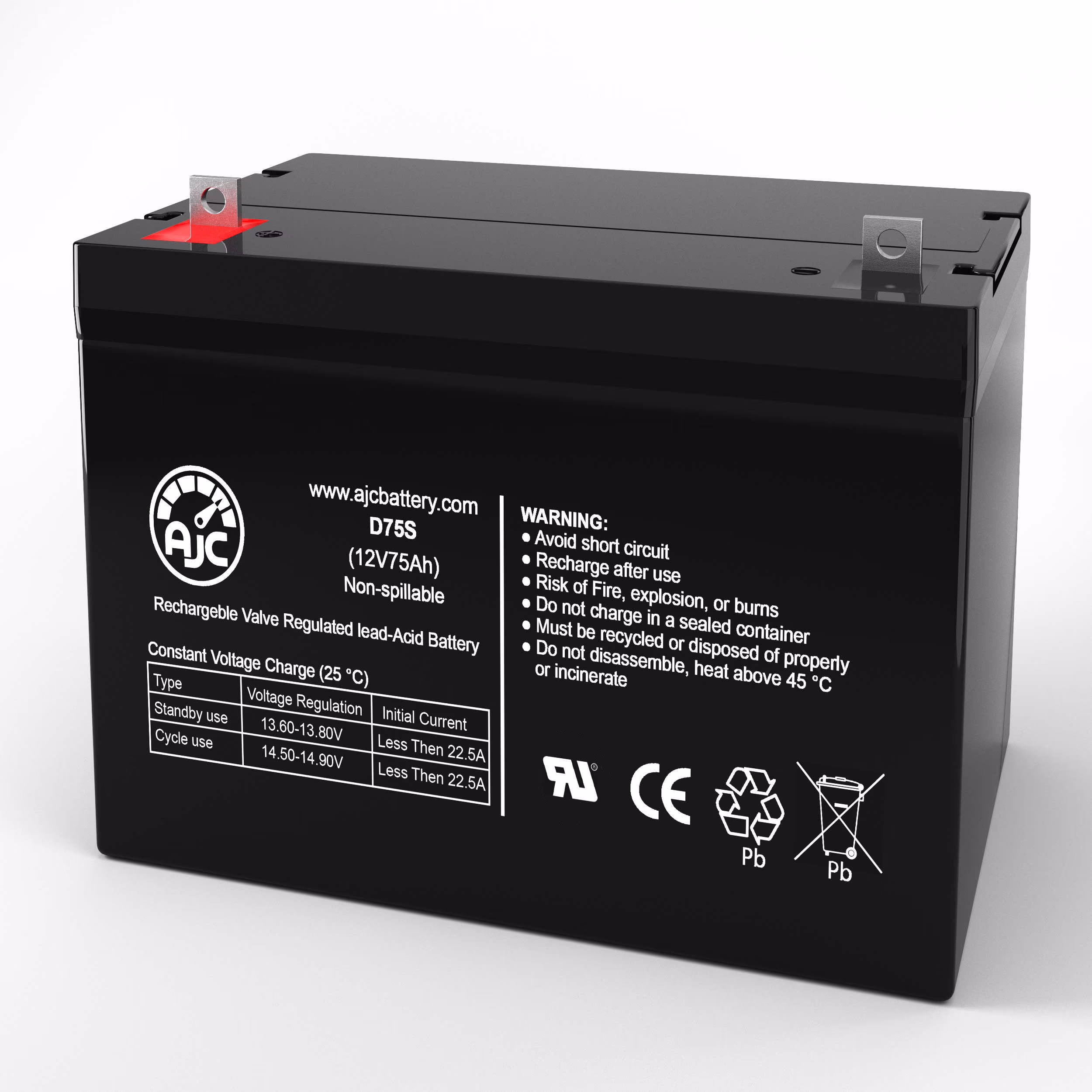 AJC Battery Compatible with Pride Mobility Pursuit XL SC714 12V 75Ah Mobility Scooter Battery