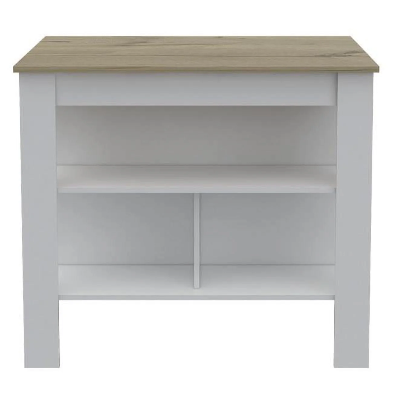 Depot E-Shop DE-ADB5773 hygienic Delos Kitchen Island, White & Light Oak
