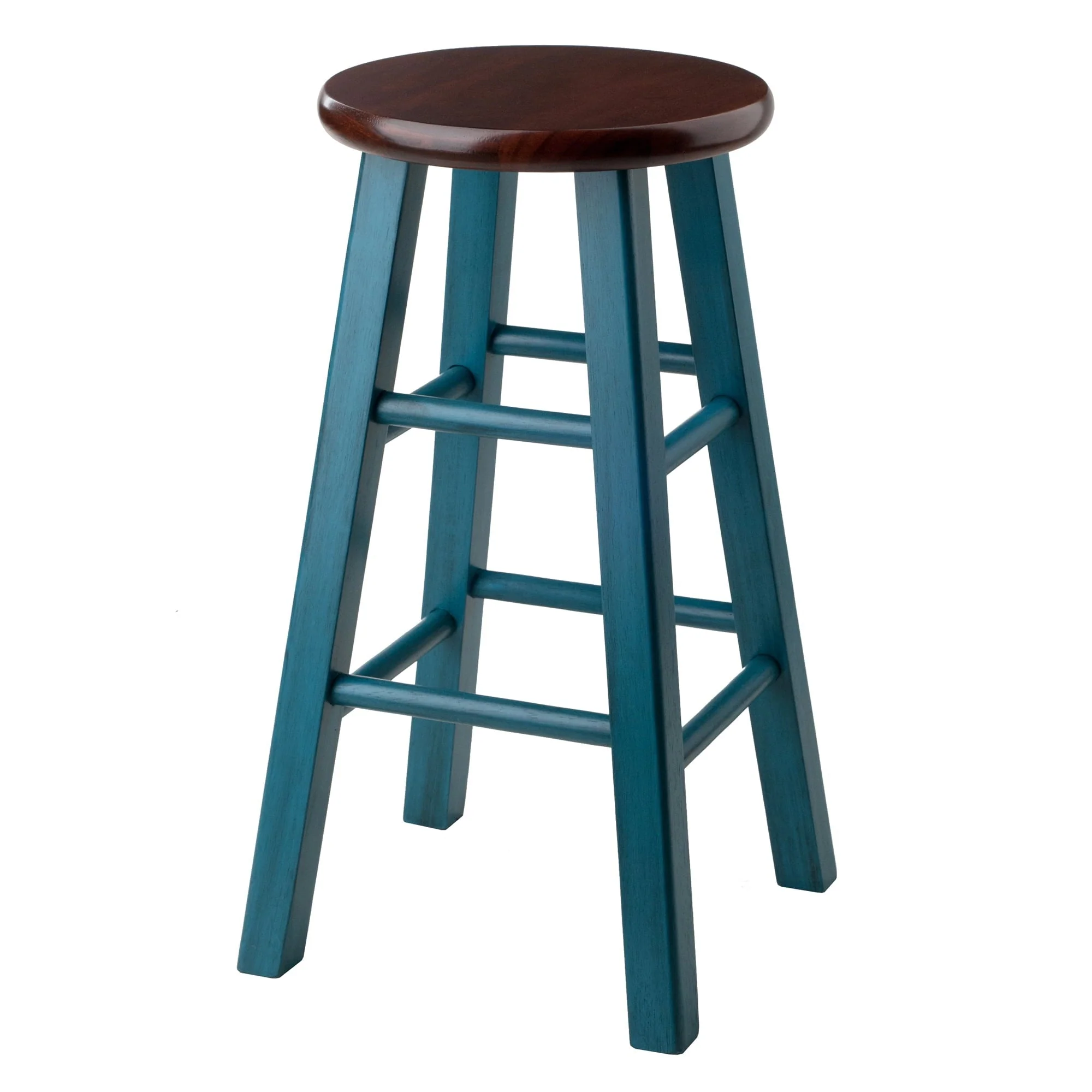 Winsome Wood Ivy 24" Counter Stool, Rustic Teal & Walnut