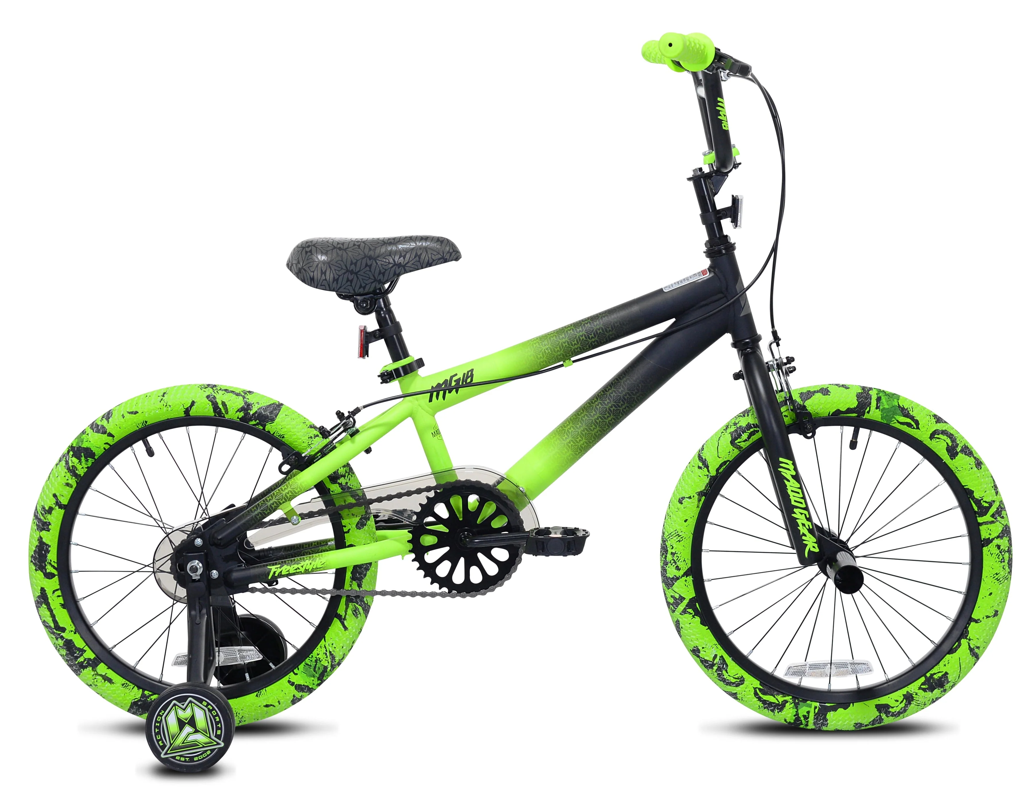 Kent Bicycles 18" Madd Gear MG18 BMX Boy's Child Bike, Black and Green