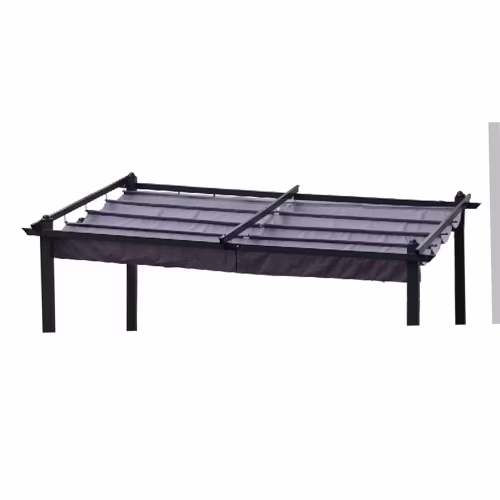 Pergola Shade Cover for 13' x 10' Deck Porch Outside Outdoor Retractable Durable Fabric Canopy Replacement Top Only, Gray