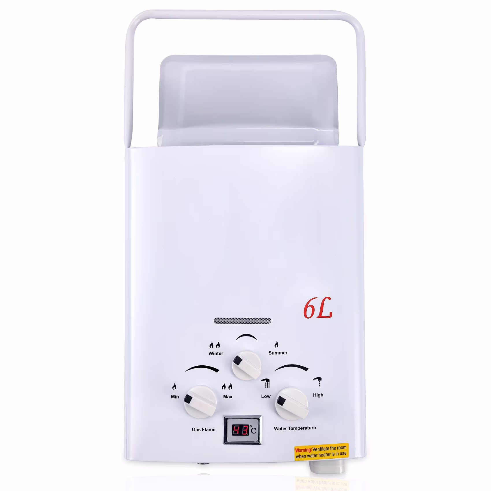 TCFUNDY 6L Liquid Propane Portable Tankless Water Heater 1.6 GPM LPG Instant Hot Boiler with Digital Display for Outdoor RV