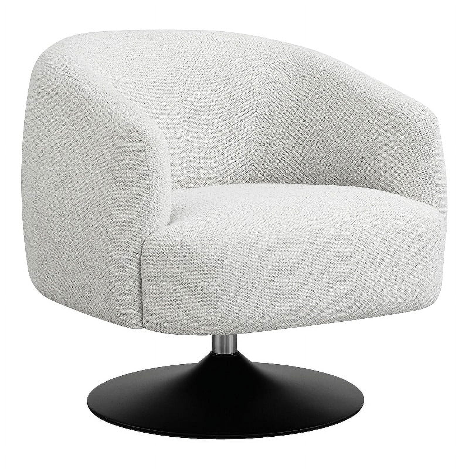 Coaster 18" Modern Fabric Upholstered Swivel Chair in Beige/Matte Black