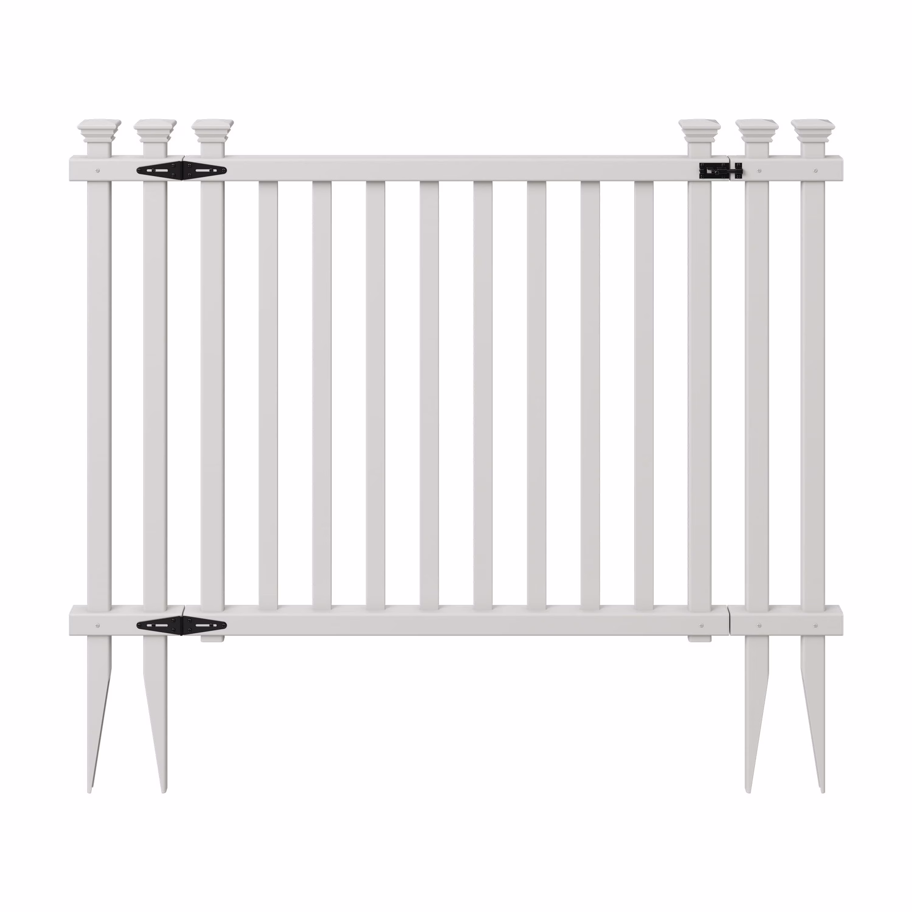 36in H x 51in W (1 Gate) No Dig Zippity Baskenridge Gate Kit, White Vinyl Picket Fence Gate Kit for Baskenridge Fence Panels, Gate for Backyard, Patio, Outdoor, & Garden Fence, ZP19038