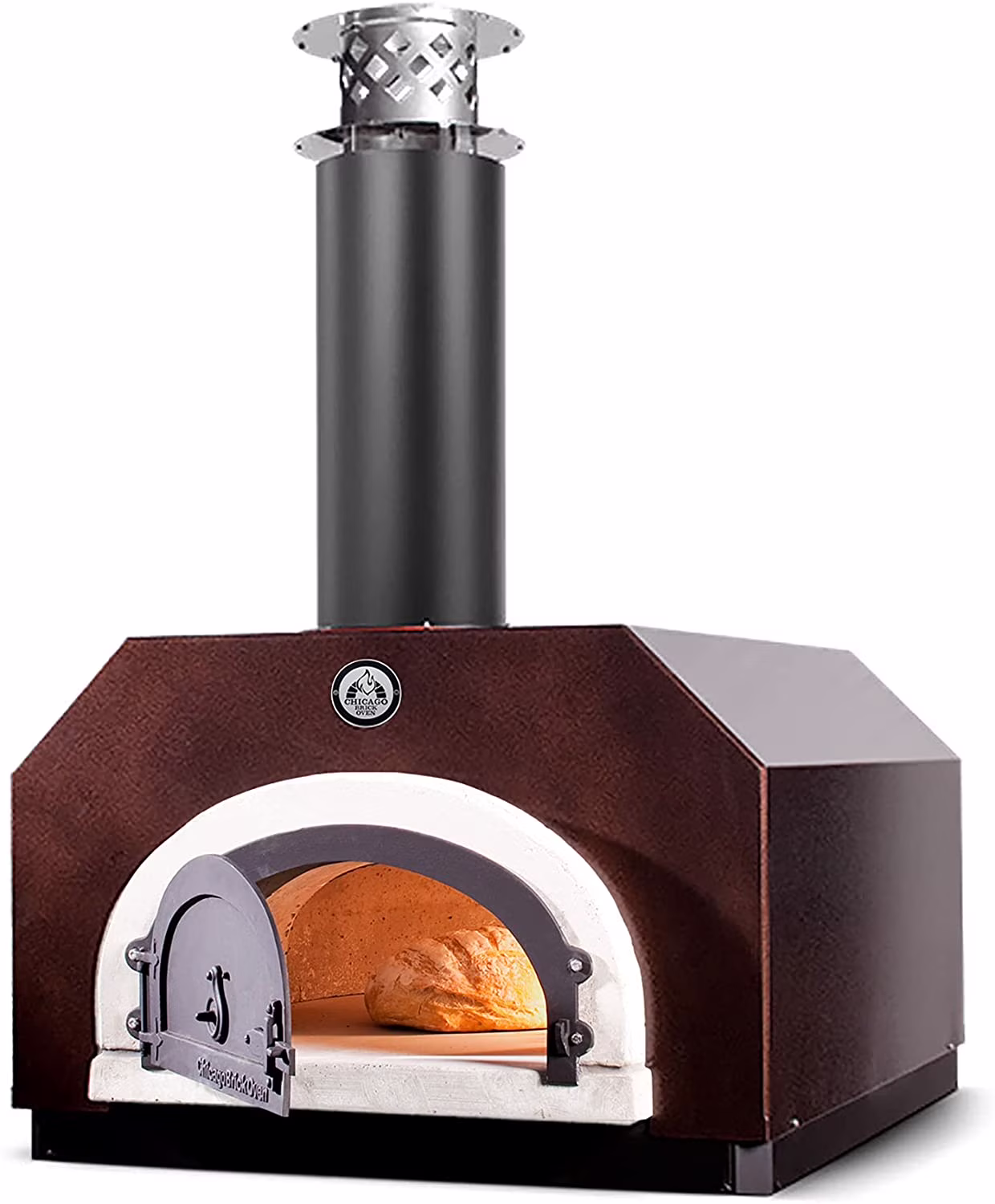Chicago Brick Oven Wood-Burning Outdoor Pizza Oven, CBO-750 Countertop Oven with Copper Vein Hood