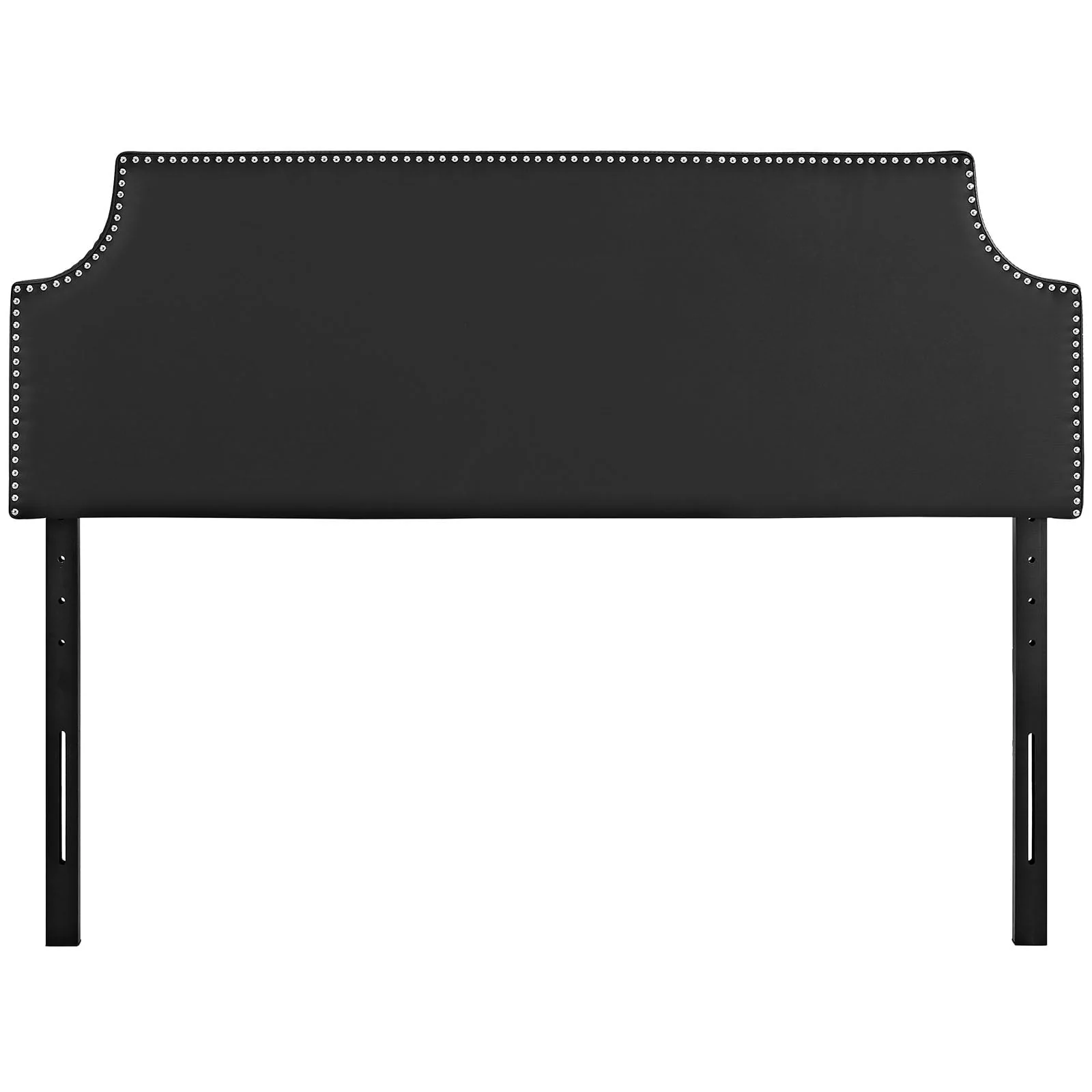 Modern Contemporary Urban Design Bedroom Full Size Headboard, Black, Faux Leather Wood