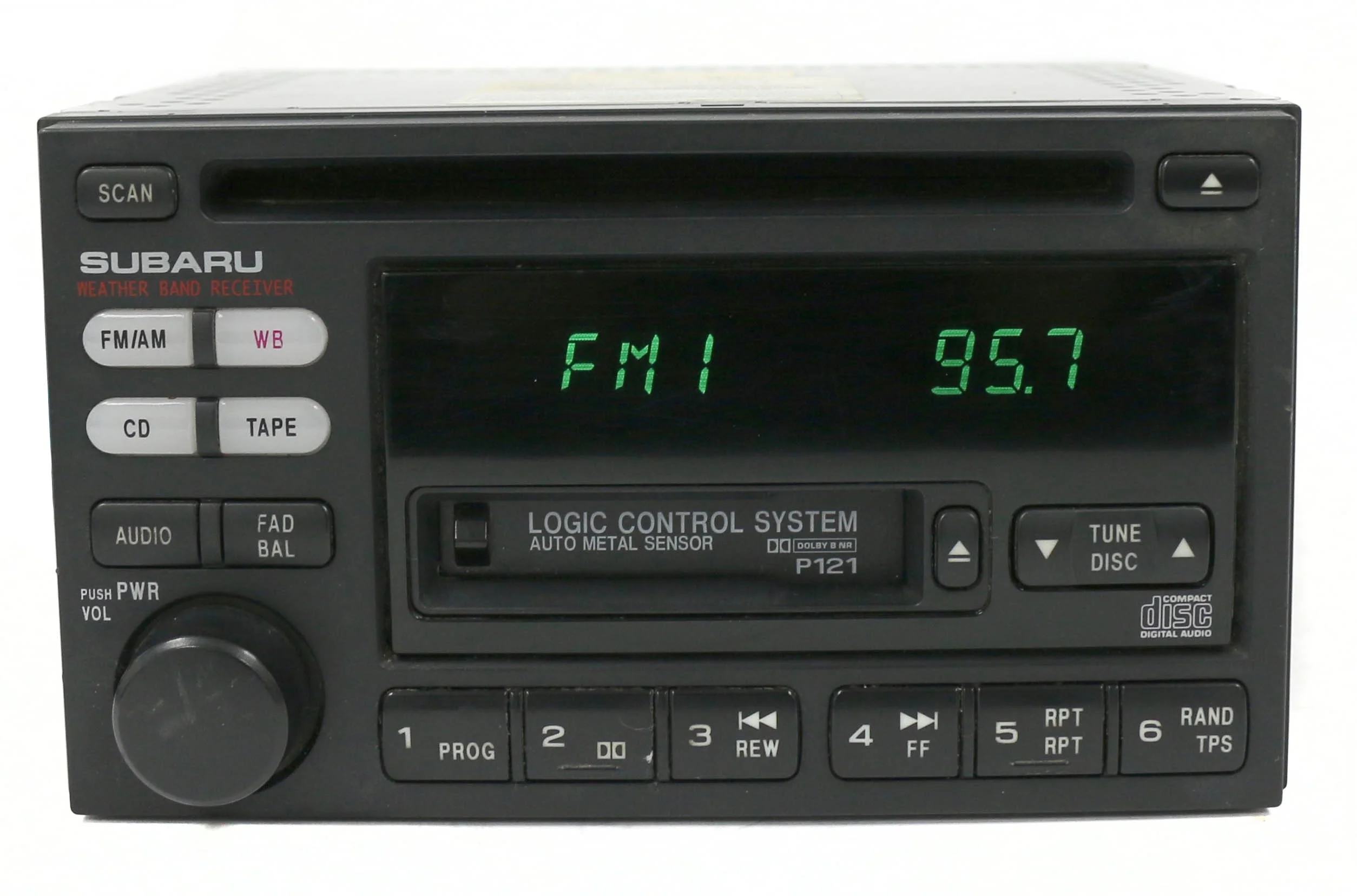 Restored 2000-2002 Subaru Legacy AM FM Radio CD Cassette 86201AE12A Face Code P121 (Refurbished)
