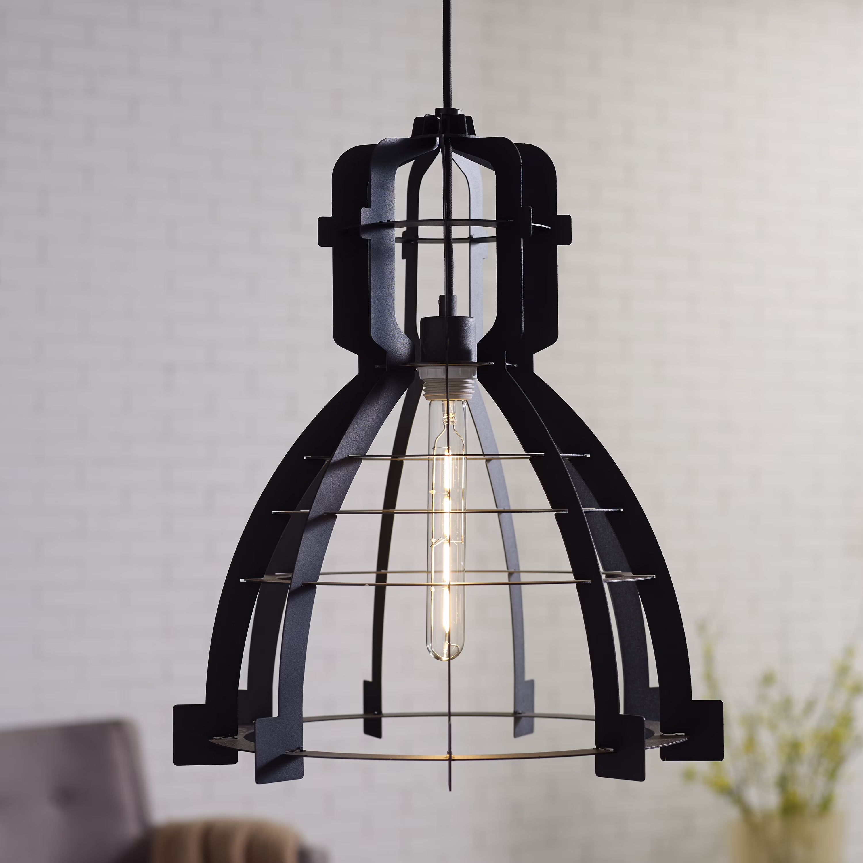 Walker Edison Industrial Style Pendant Light - Black