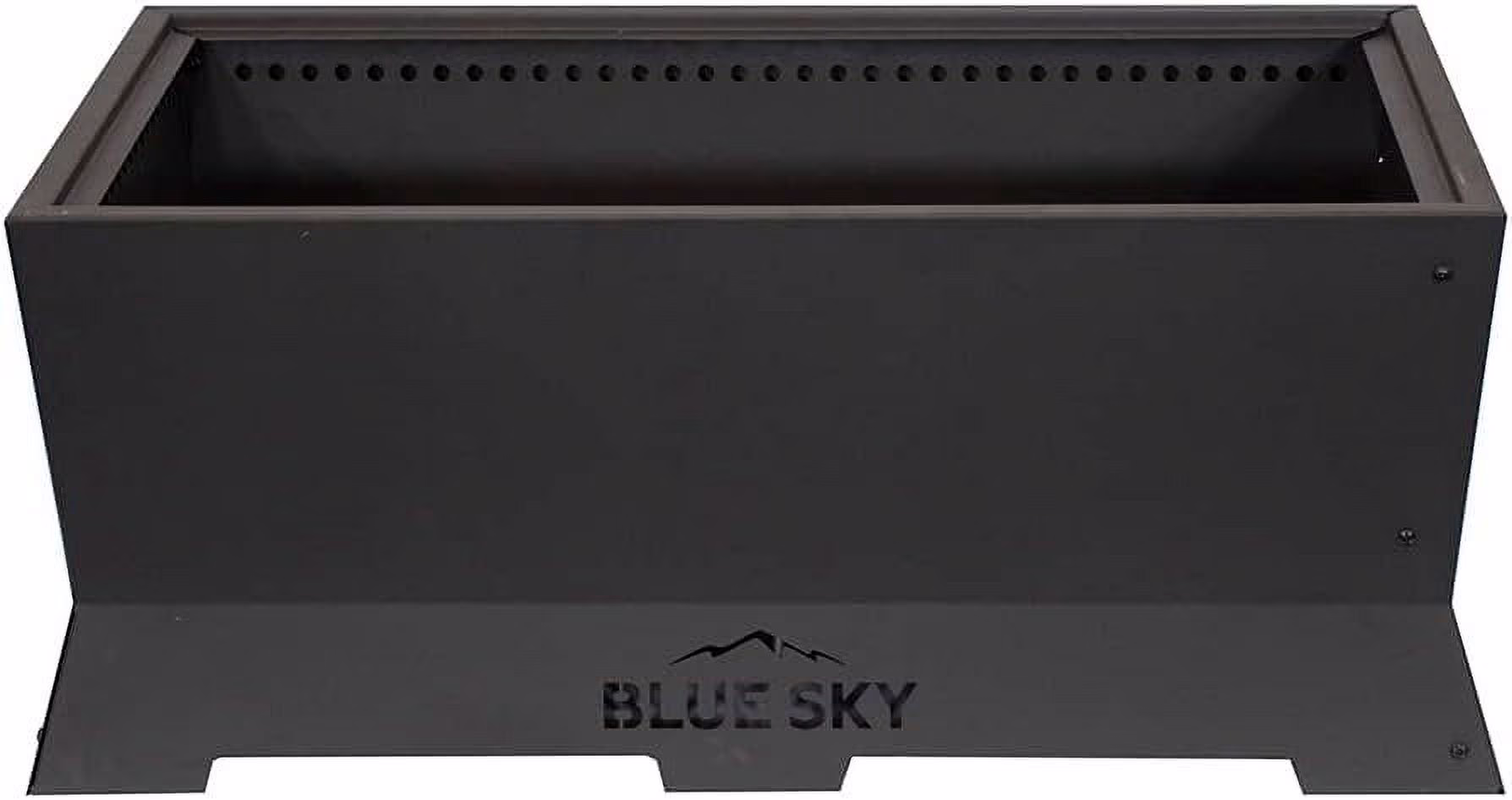 Blue Sky Outdoor Living Rectangle Peak Smokeless Patio Fire Pit, Dual Lift-Out Ash Catches, Black