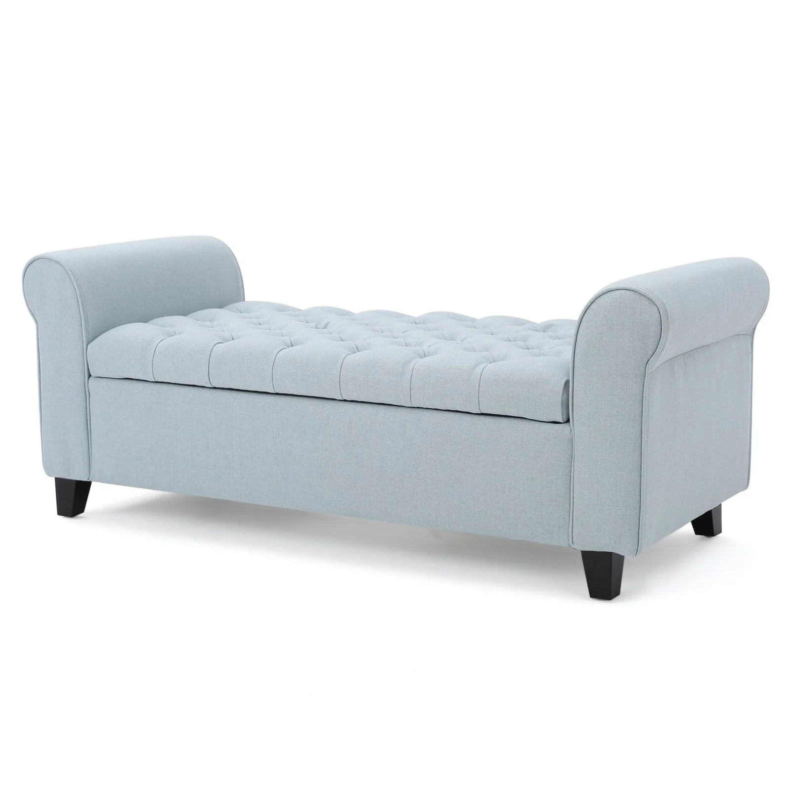 Ultima Fabric Armed Indoor Storage Bench, Light Sky