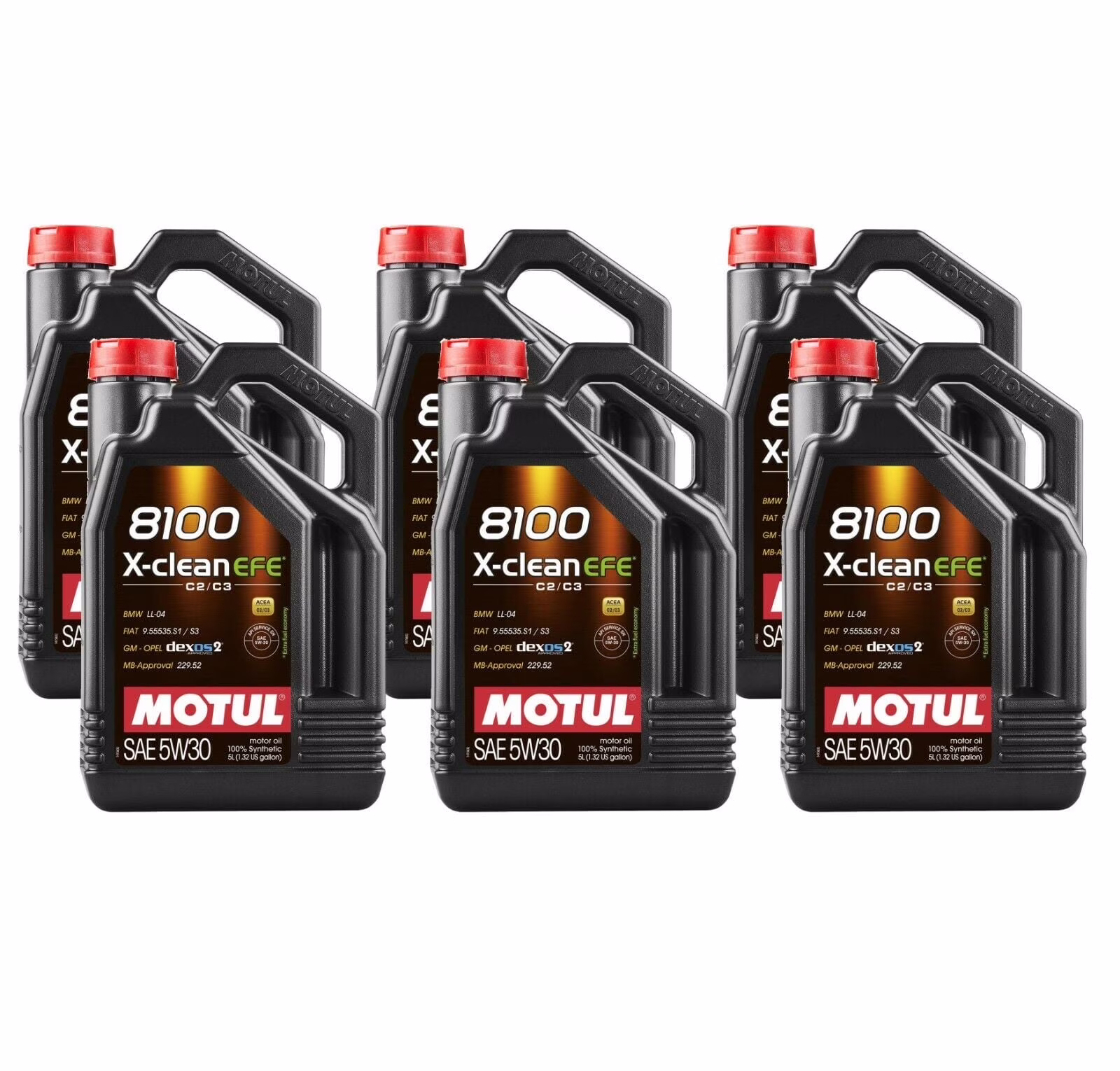 Motul 5W-30 XClean EFE - 30L - Full Synthetic Engine Motor Oil (6 x 5L)