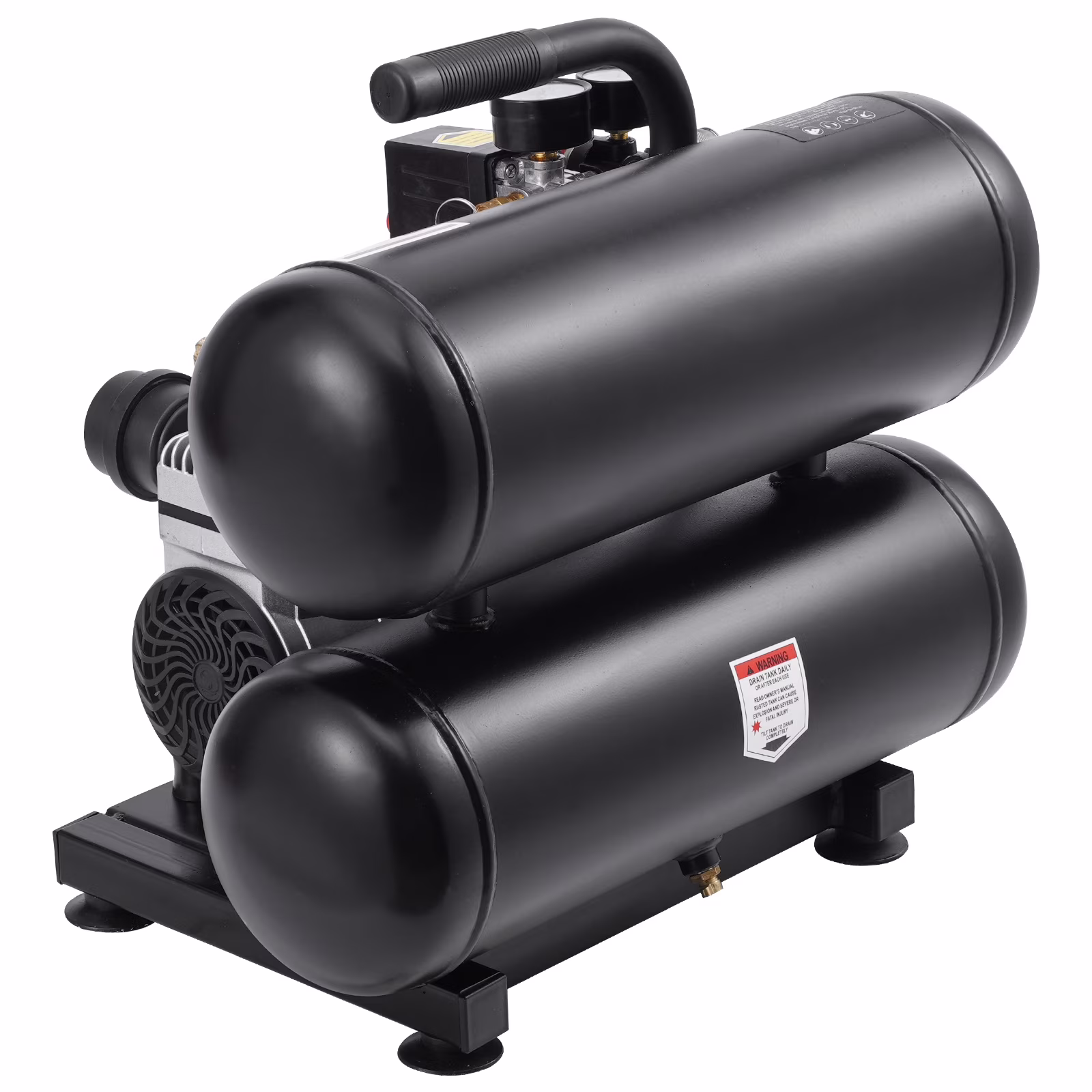 KFFKFF Air Compressor with 4.6 Gallon Steel Tank, 1HP & 2.2 CFM@90 PSI, Oil-Free Operation & Maximum 120PSI, 80dB Quiet Portable Unit for Auto Maintenance, Tire Filling, and Spray Paint Jobs