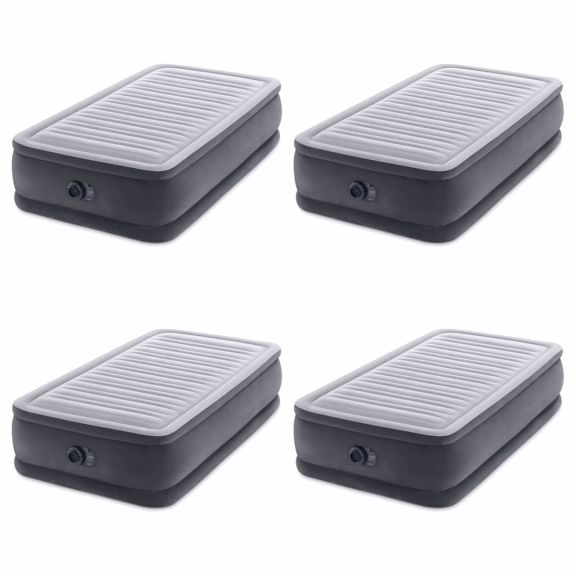 Intex Dura Beam Comfort Plus Airbed Mattress w/ Built-In Pump, Twin, 4 Pack