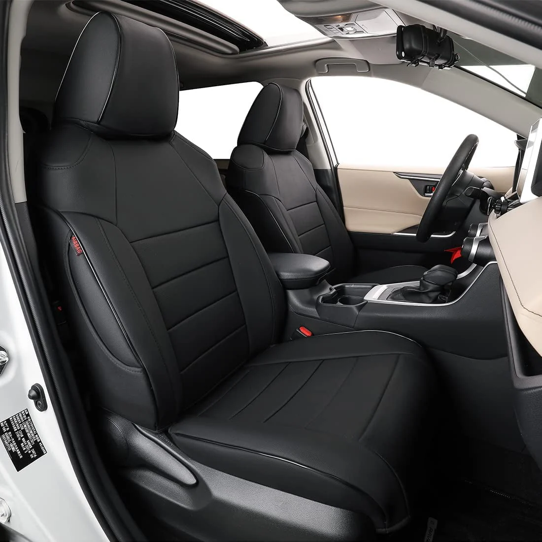 EKR Custom Fit Cross Car Seat Covers for Toyota Corolla Cross L,LE,XLE 2021 2022 2023 2024 - Full Set Leather(Black)