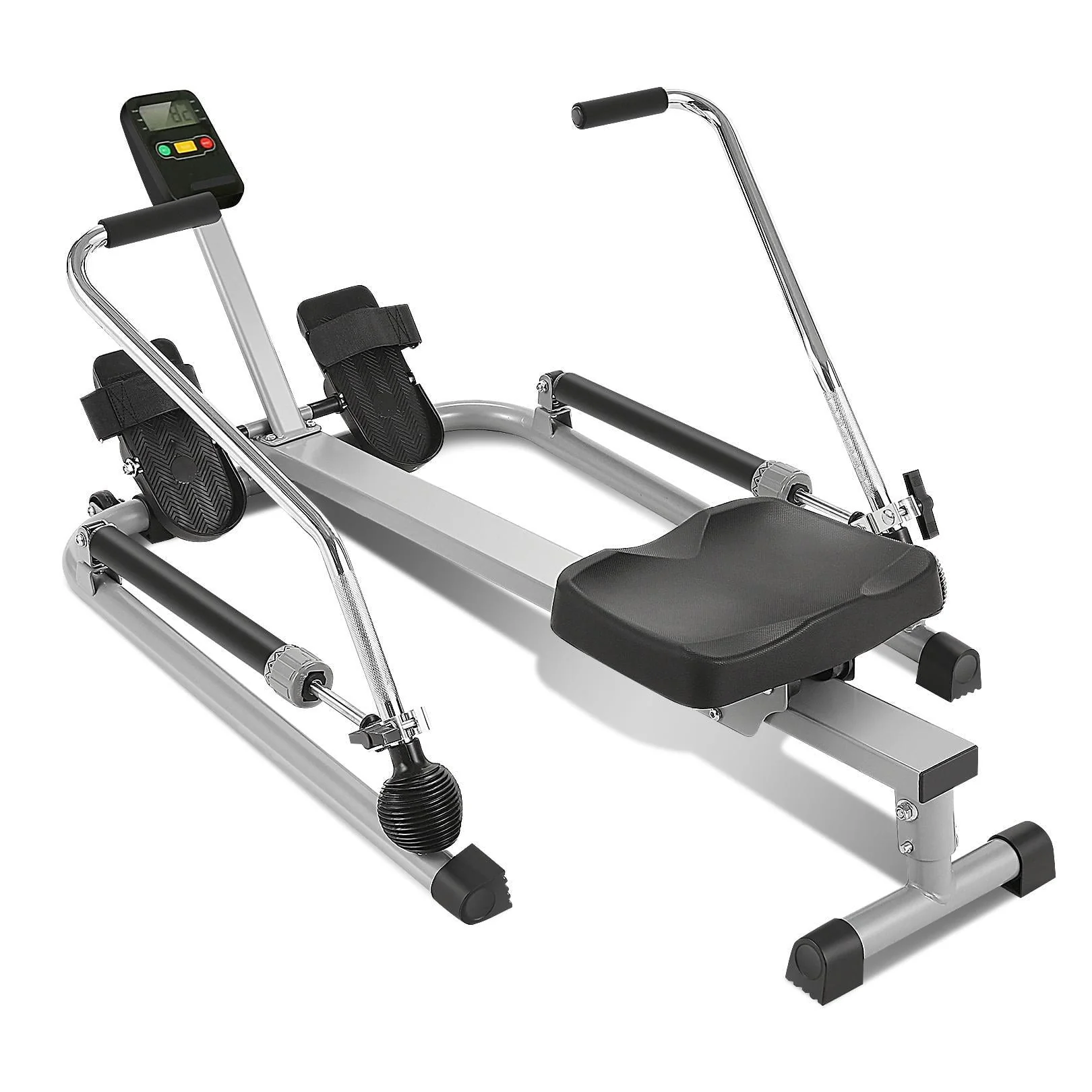 Rowing Machine,Hydraulic Machine Rower with 12 Level Adjustable Resistance and LCD Monitor,Exercise Equipment for Home Fitness Full Body Workout Cardio Training
