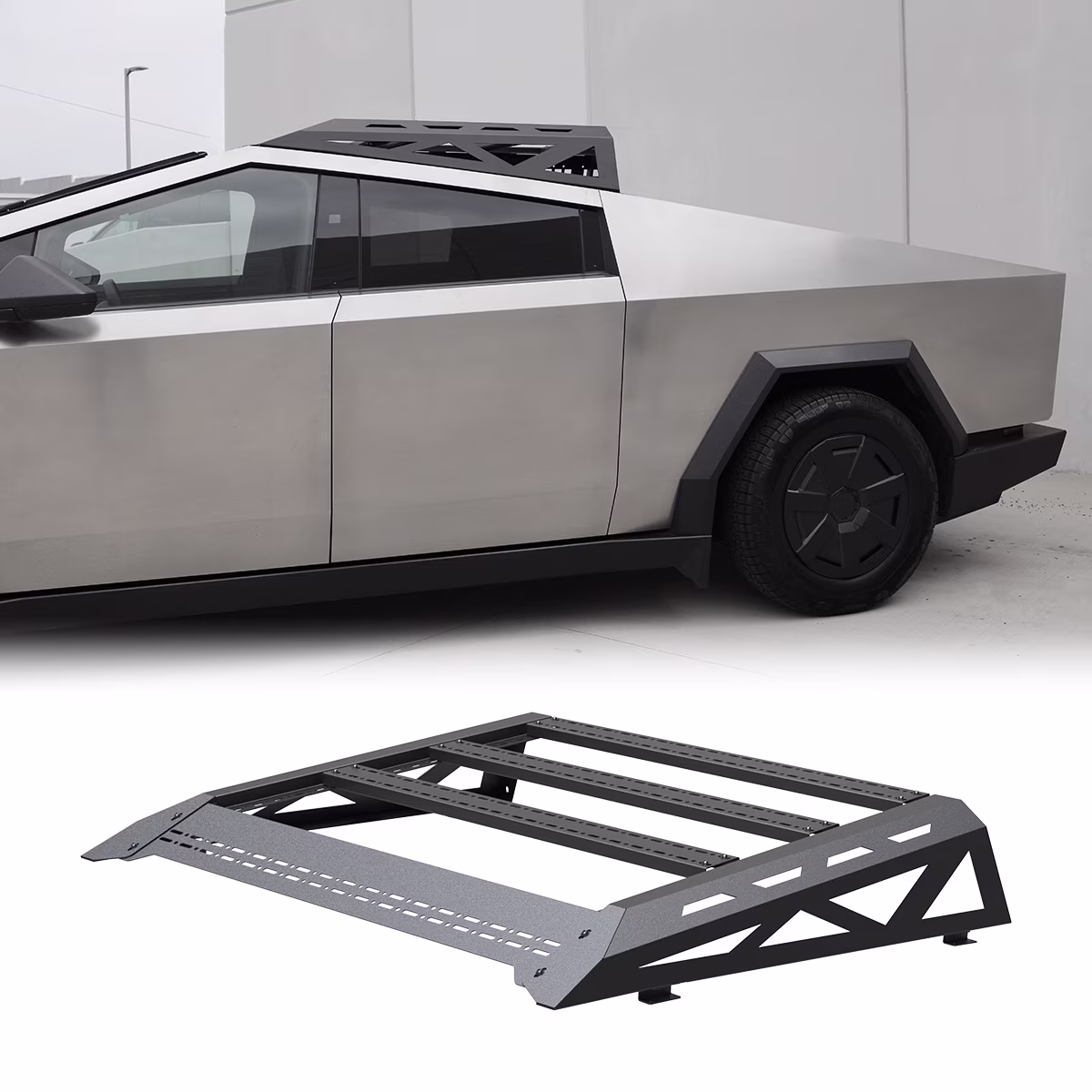 Overland Bed Rack Roll Bar Compatible with 2024 2025 Tesla Cybertruck,Modular Overland Bed Rack Front