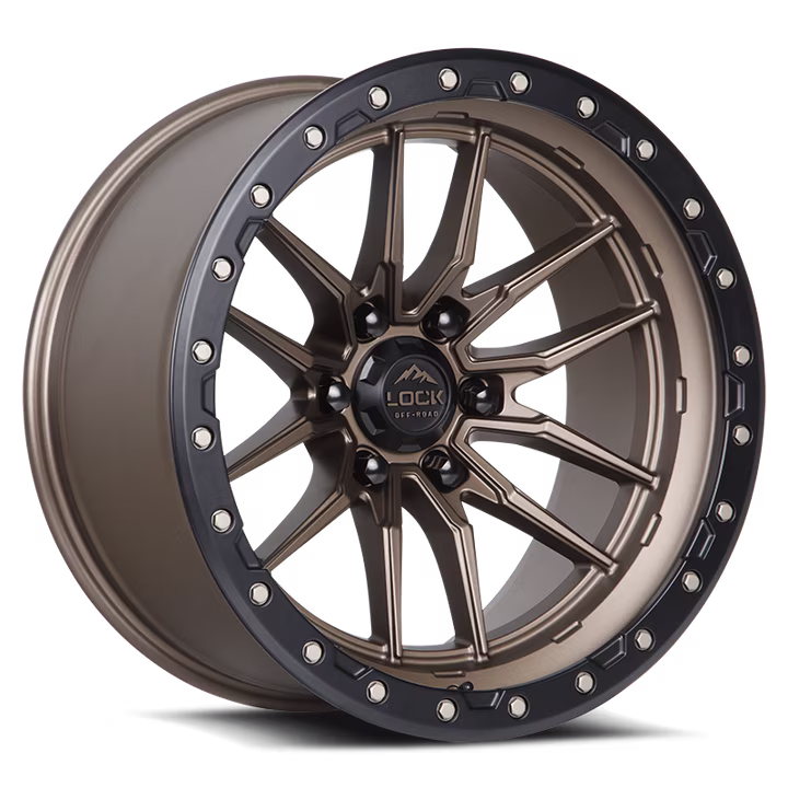 Lock Offroad Krawler 17x9 6x139.7 +1et 106.2 Matte Bronze w/ Matte Black Ring