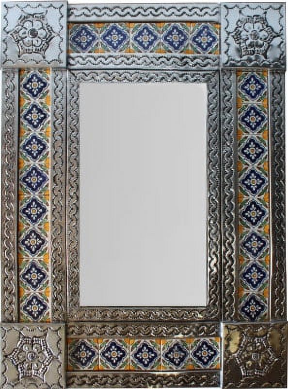 Small Silver Guadalajara Tile Mexican Mirror