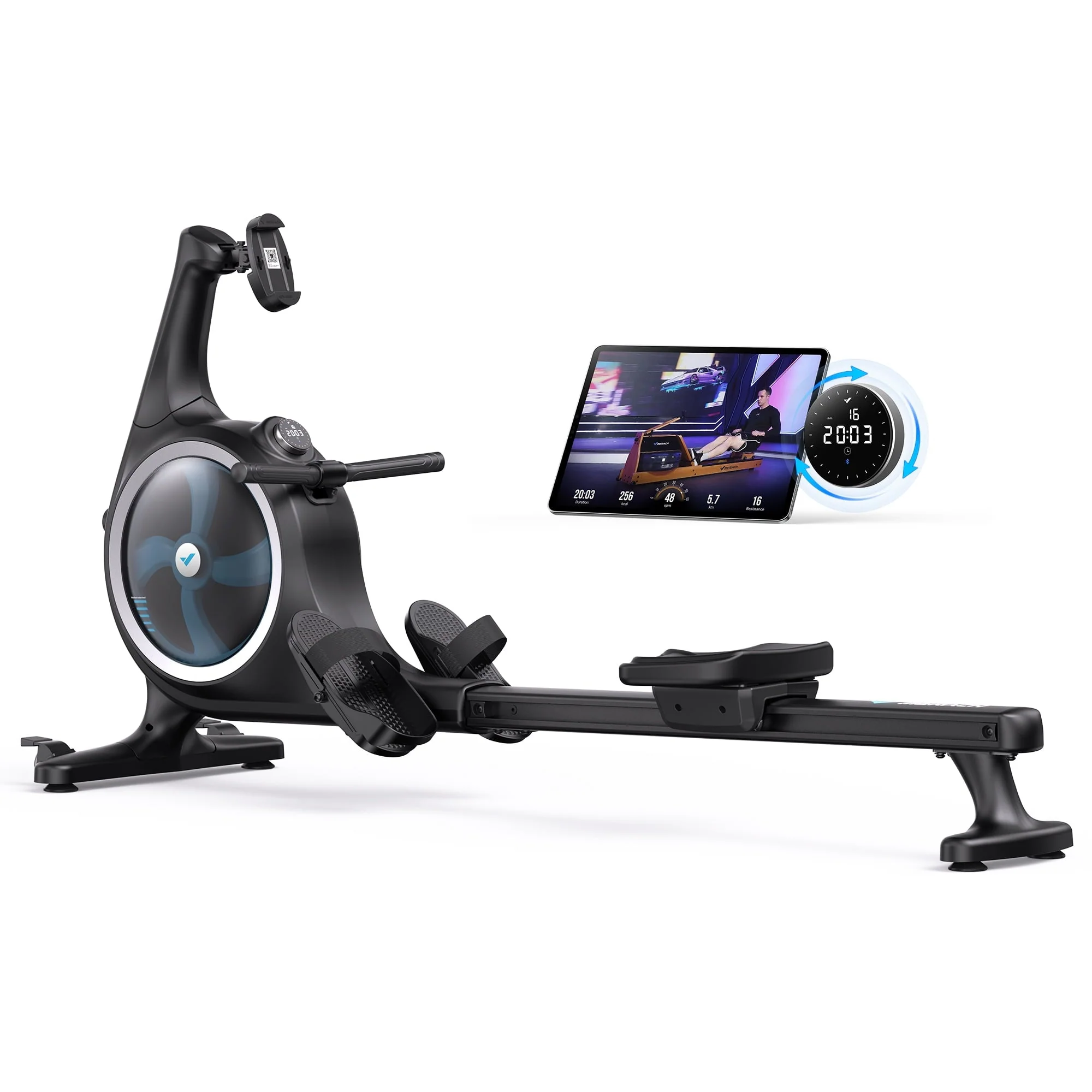 MERACH Water Magnetic Rowing Machine 16 levels Resistance Bluetooth Smart Rower for Home Workout Q5