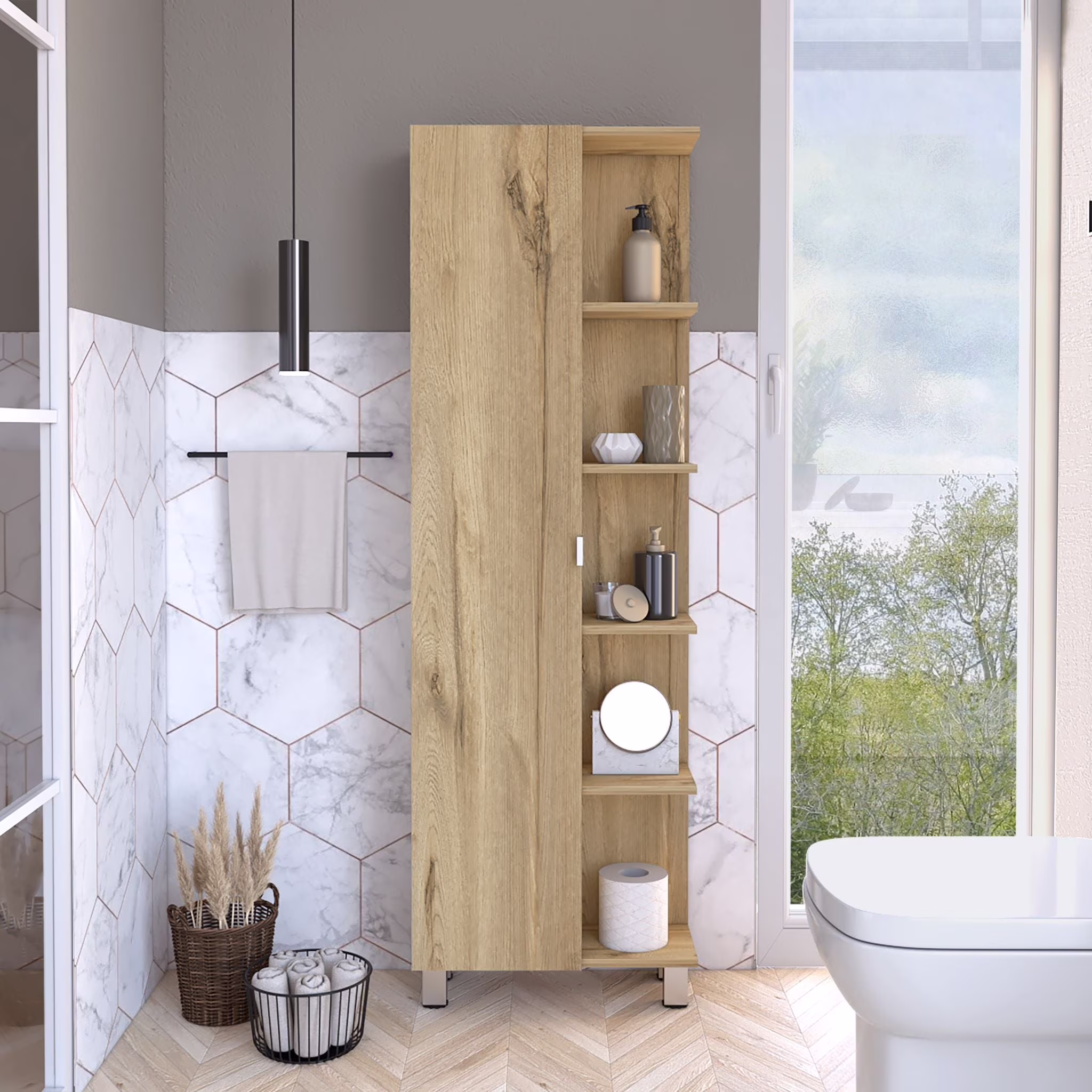 Boahaus Vernon Linen Cabinet (Beige)