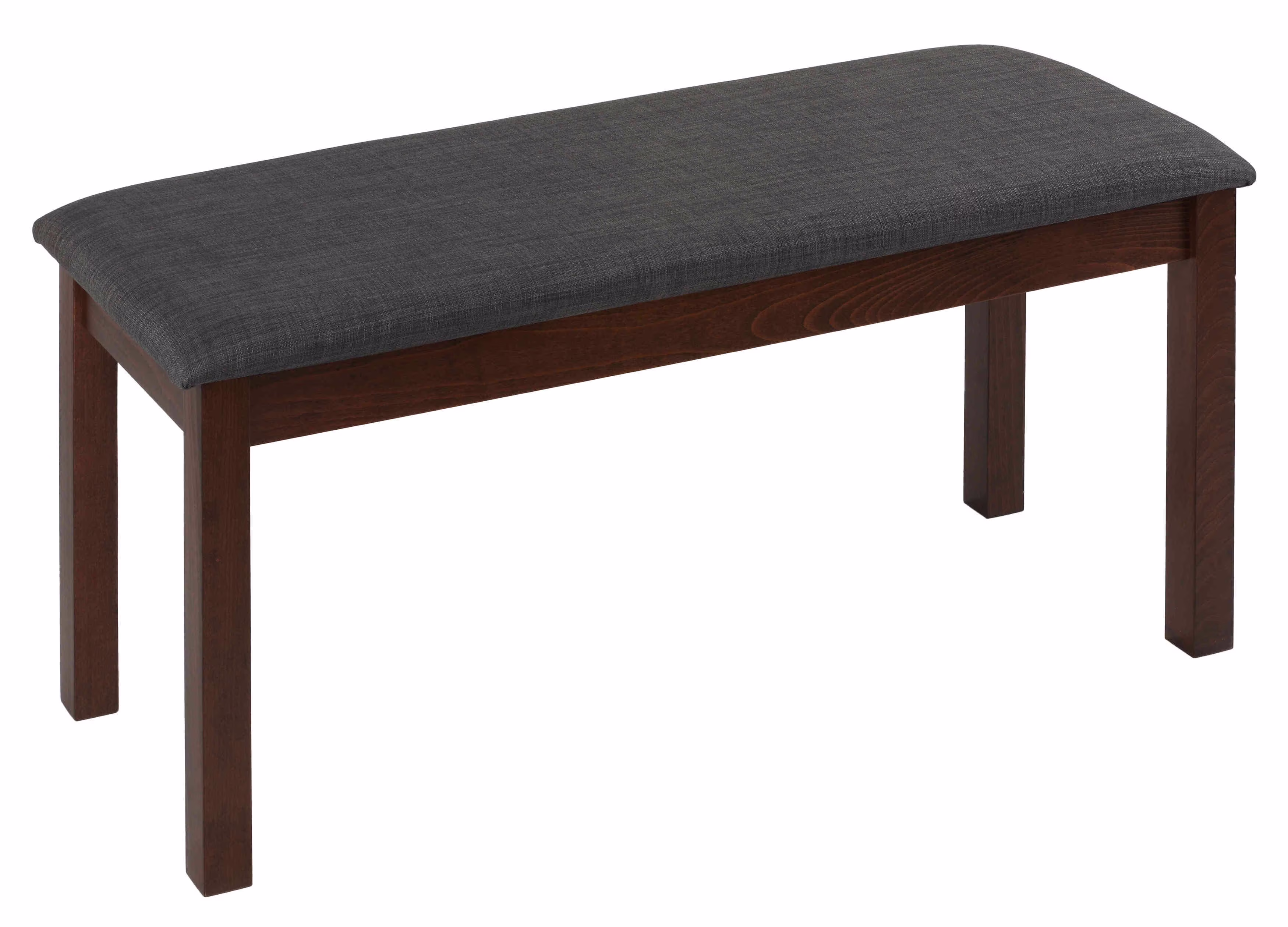 Cortesi Home Rosco Dining Bench in Charcoal Fabric, Walnut Finish 40"