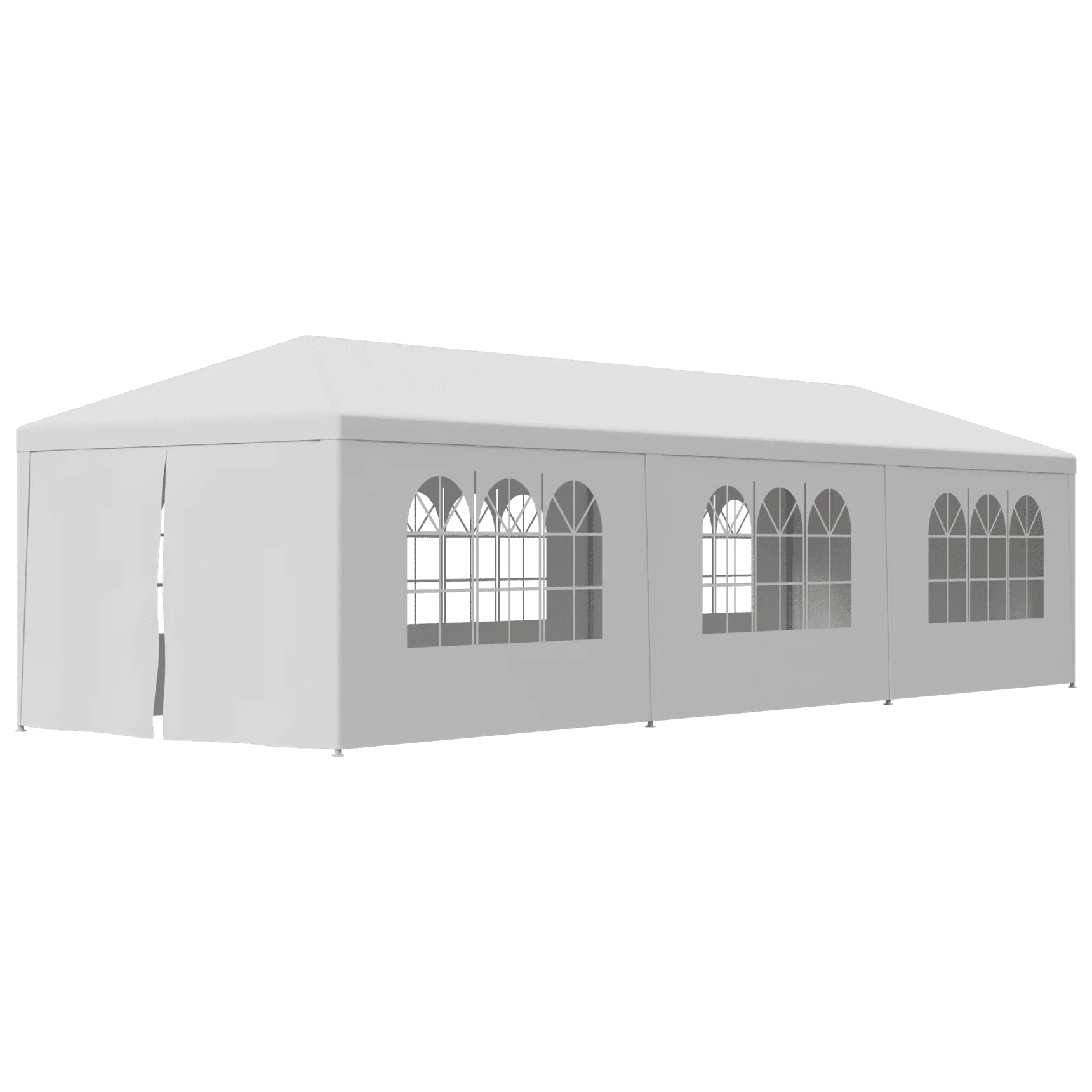ZENY Wedding Party Tent Gazebo Canopy 6 Window-Walls with 2 Walls 10 x 30', White