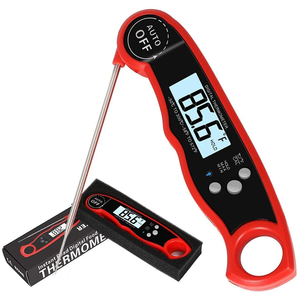 SUGIFT Waterproof Digital Instant Read Meat Thermometer with 4.7�?Folding Probe Calibration Function for Cooking Food Candy, BBQ Grill, Smokers