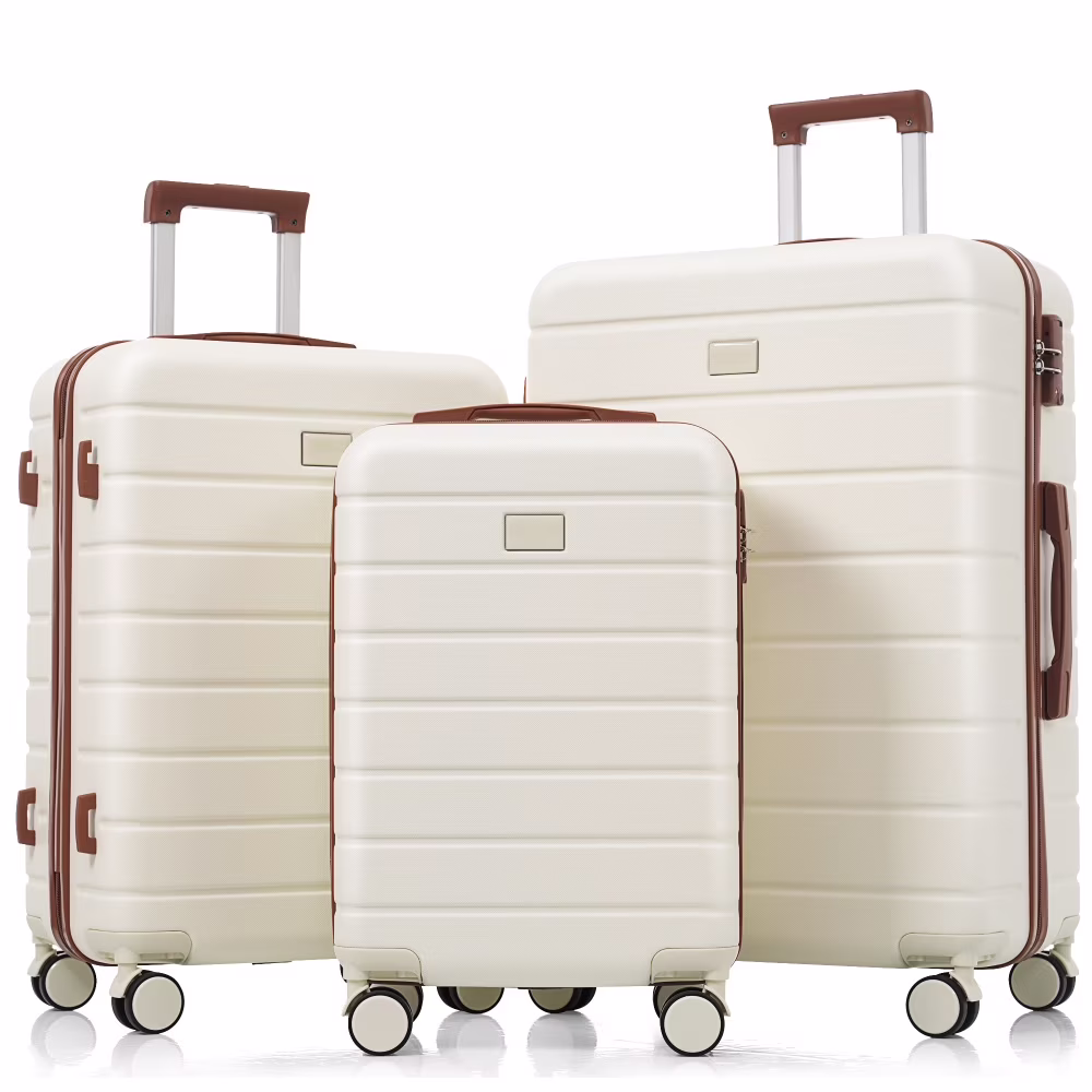 Premium ABS Travel Luggage Set , 3-Piece TSA Lock Suitcase Ensemble with 20, 24, and 28 Inch