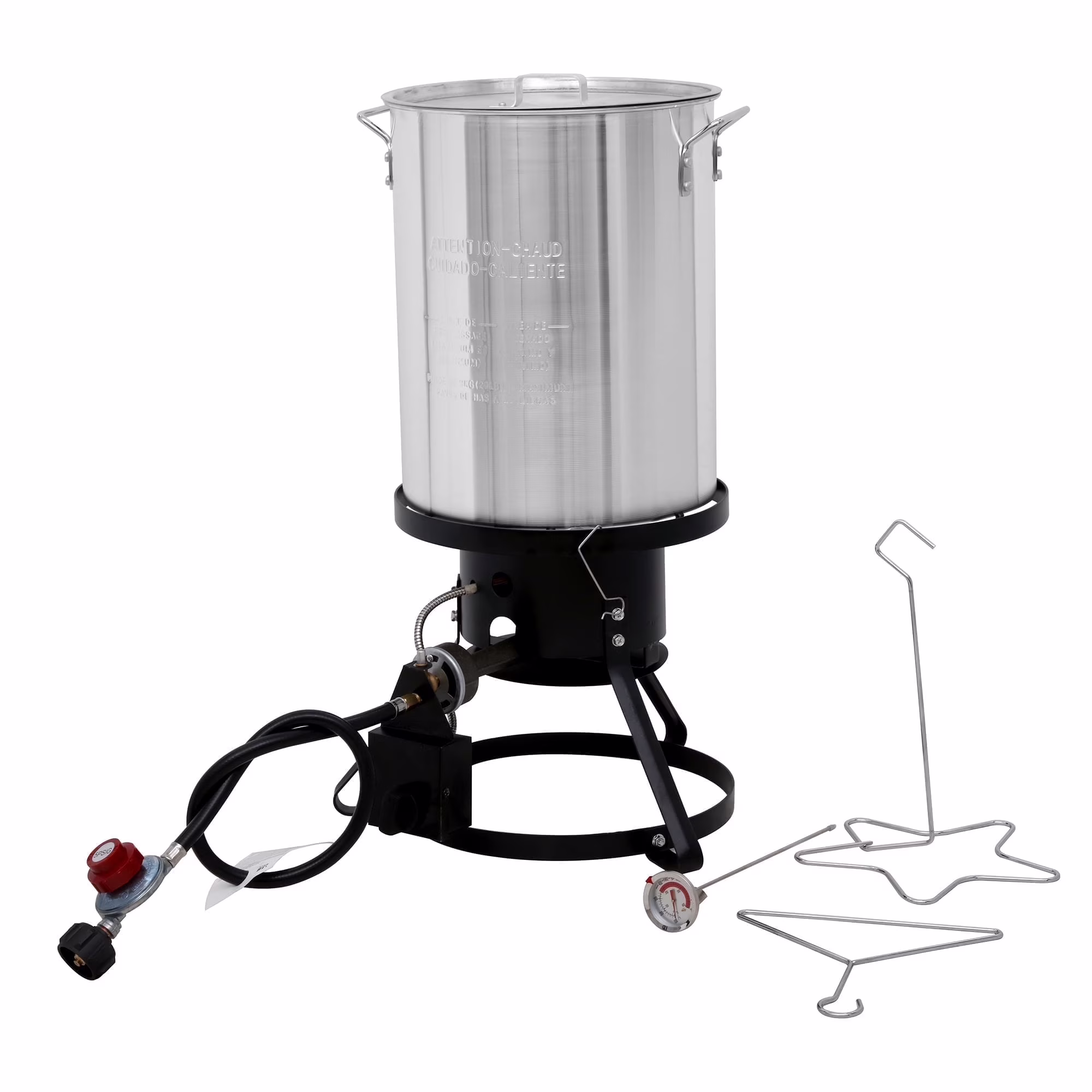 Red Mountain Valley 30 Qt Outdoor Camping Turkey Fryer with Basket, Large Outdoor Propane Cooking Equipment for Turkey, Chicken Wings, Fish and Seafood,.50,000 BTU Burner