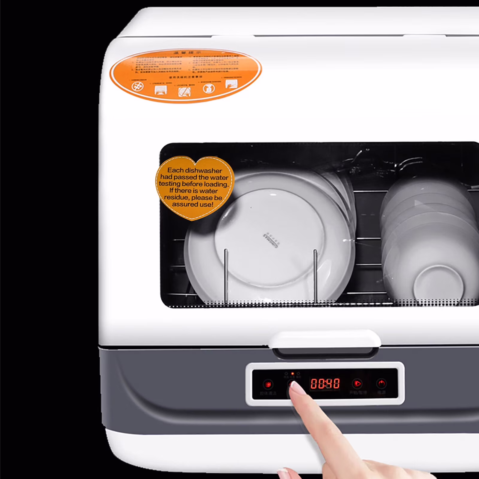 Large Capacity Portable Countertop Dishwasher 3 Washing Programs 1200W 110V