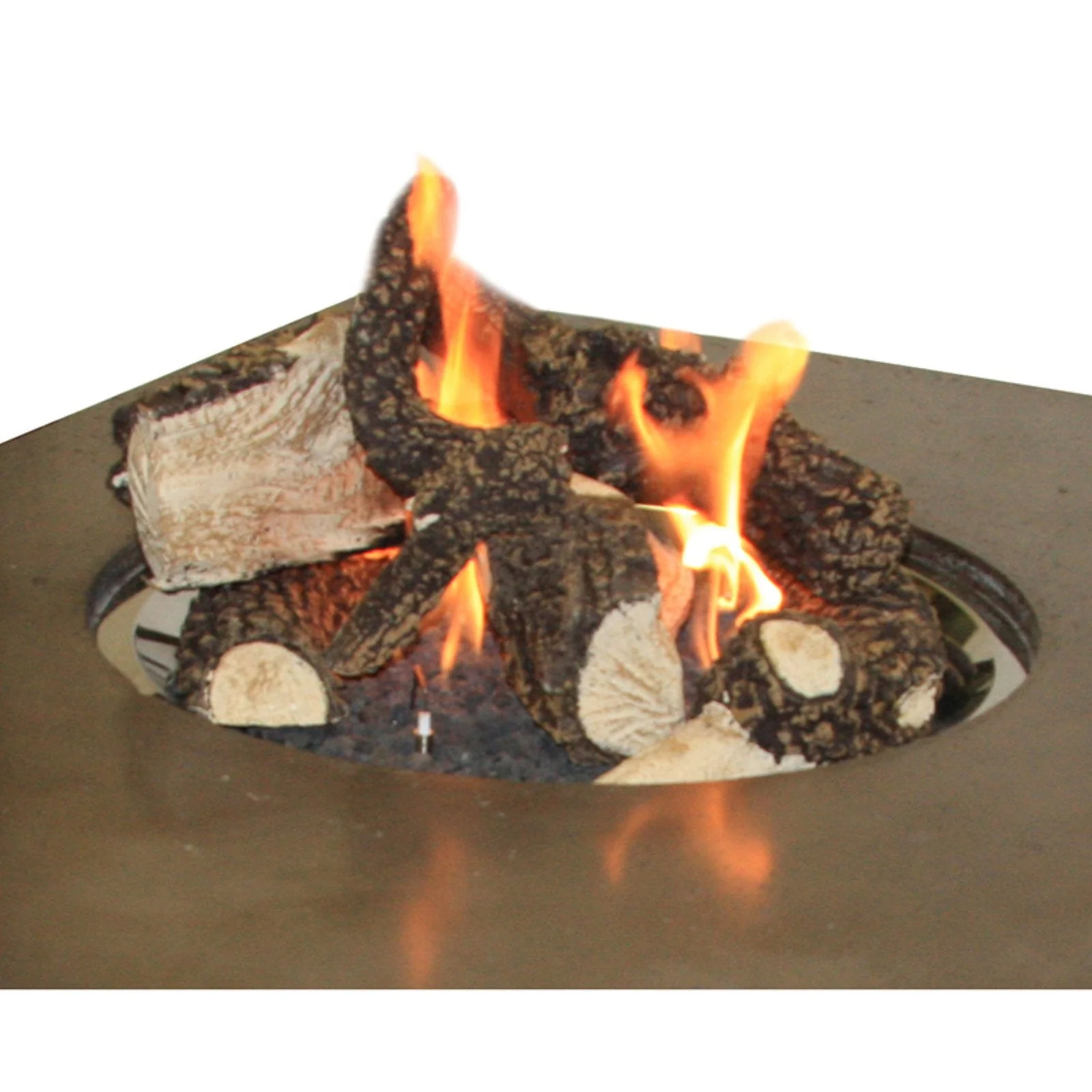 Outdoor GreatRoom Ceramic Log Set with Lava Rocks