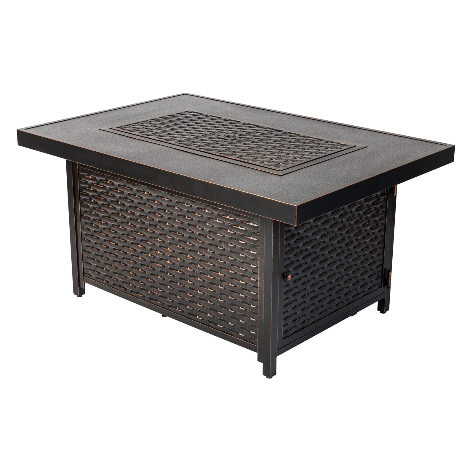 Fire Sense 48" x 34" 50000 BTU Propane Antique Bronze Finish Aluminum Fire Pit