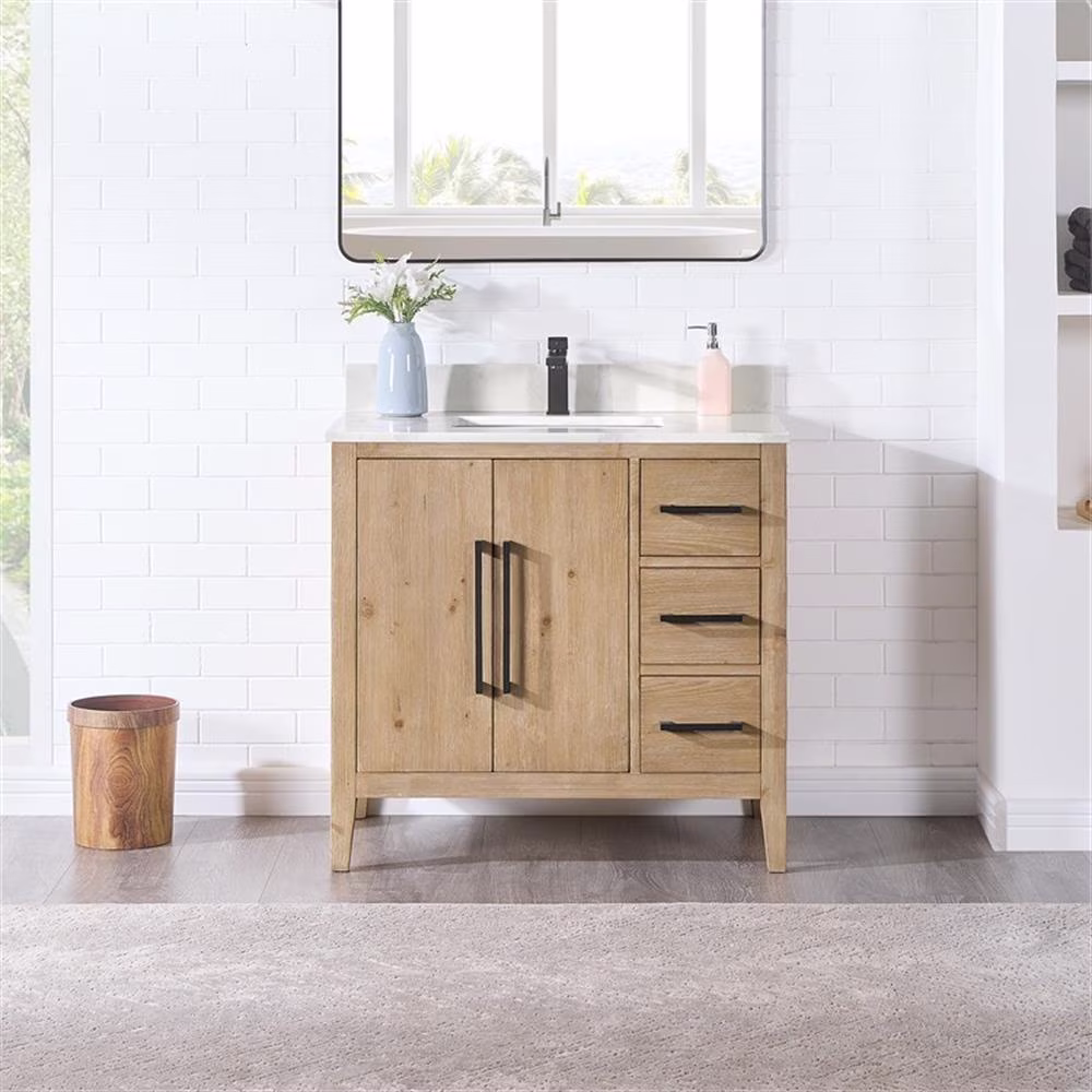 Altair Design Laurel Wood Brown 36" Single Vanity Bathroom Vanity Top