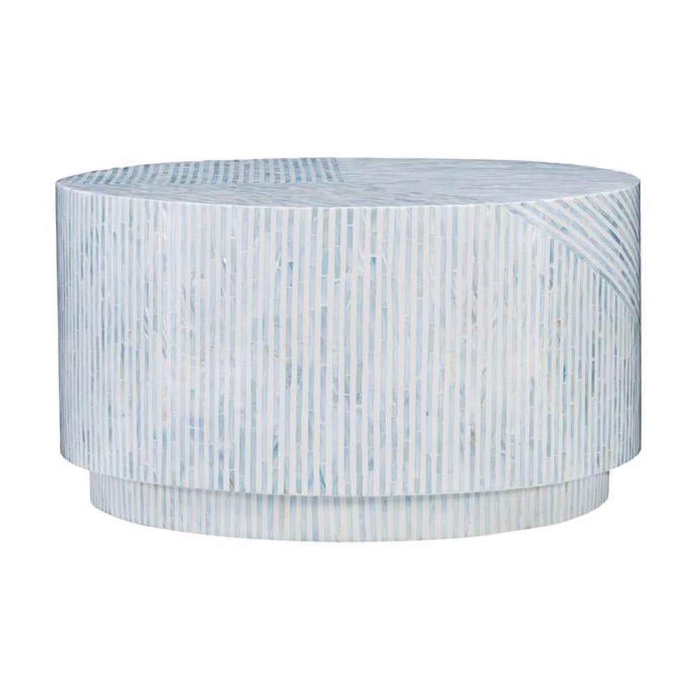 Linon Perrin Capiz Coffee Table Blue