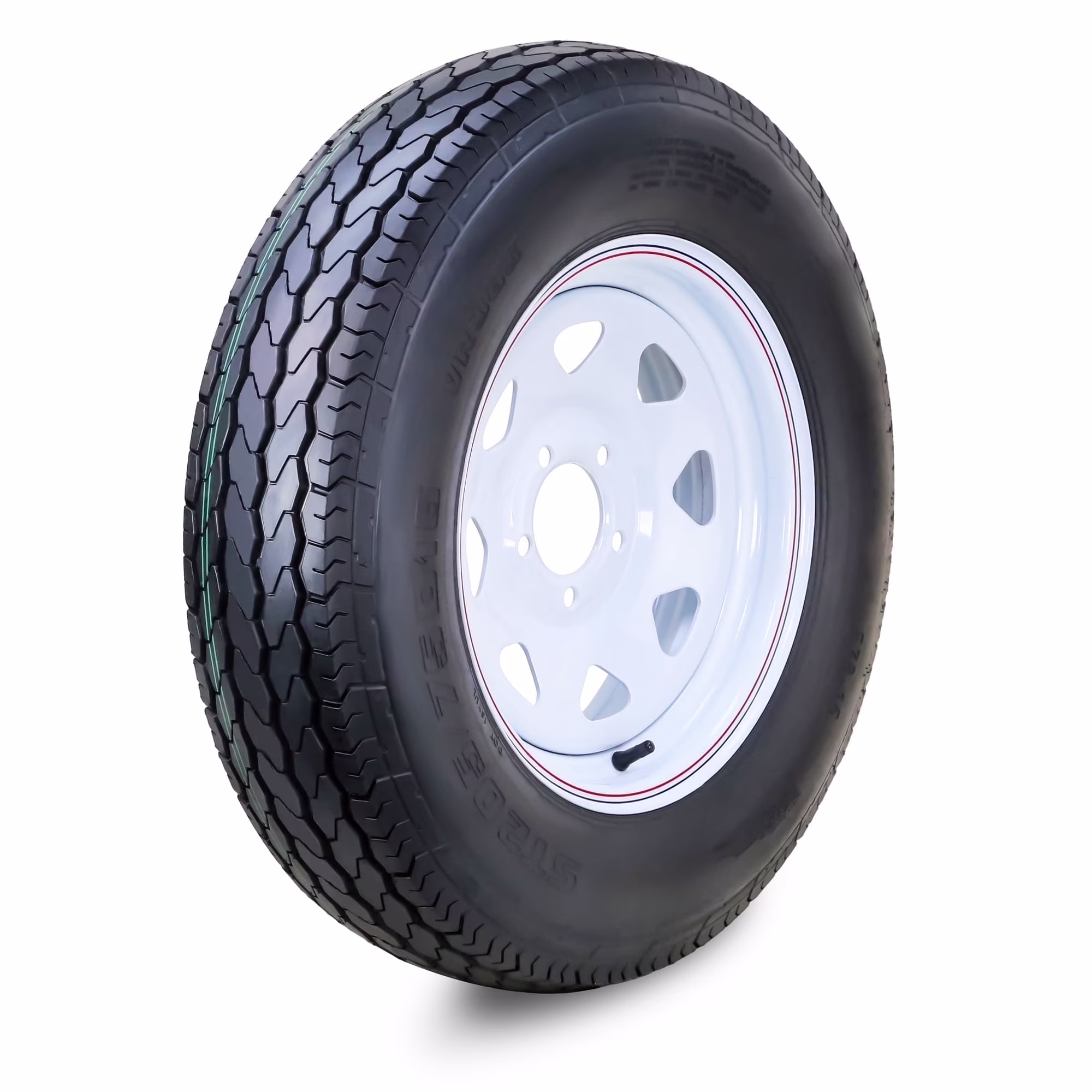 Free Country Wheel Assembly ST205/75D15 6-Ply C 101L 5 Lug on 5" PCD White Spoke Rim Trailer Tire