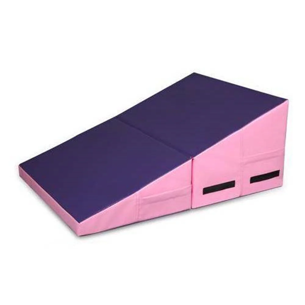 Ktaxon 32.7" x 23.6" x 13.4" Kids Incline Cheese Mat, Folding Exercise Aerobics Gymnastics Wedge Mat, Purple/Pink