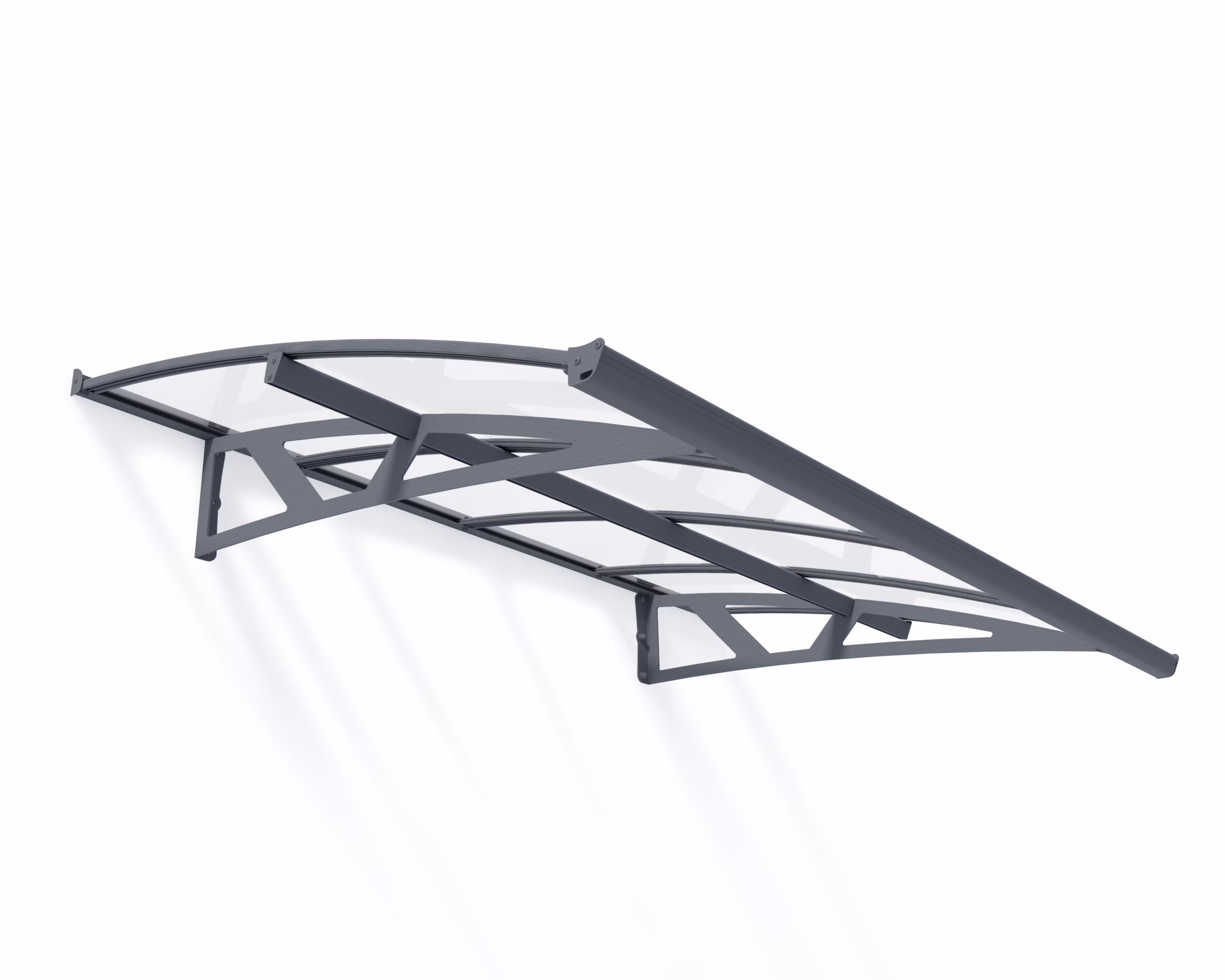 Palram - Canopia Amsterdam Polycarbonate Door and Window Awning, 7'x 5', Gray