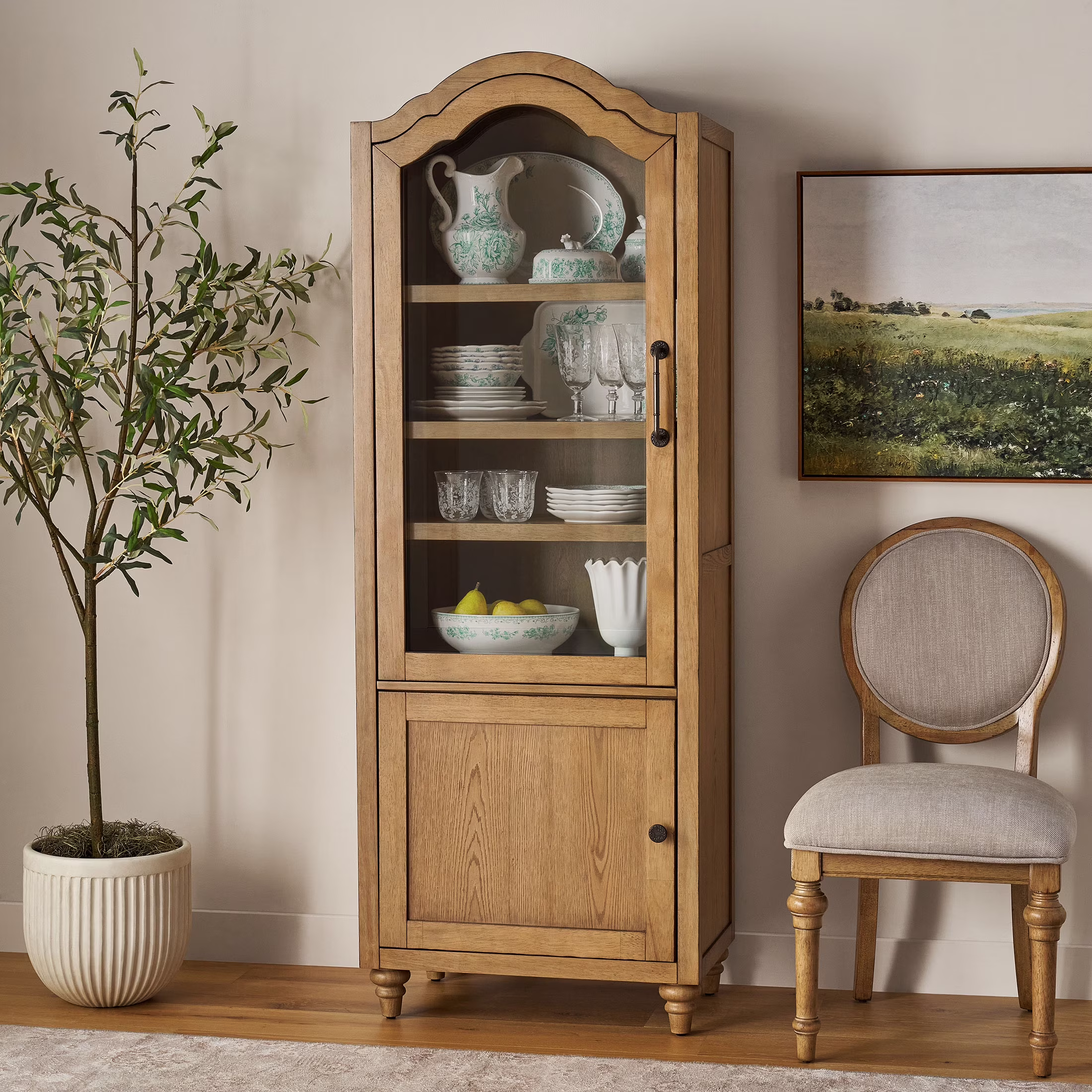 The Pioneer Woman Dining Hutch Cabinet, Medium Brown Finish