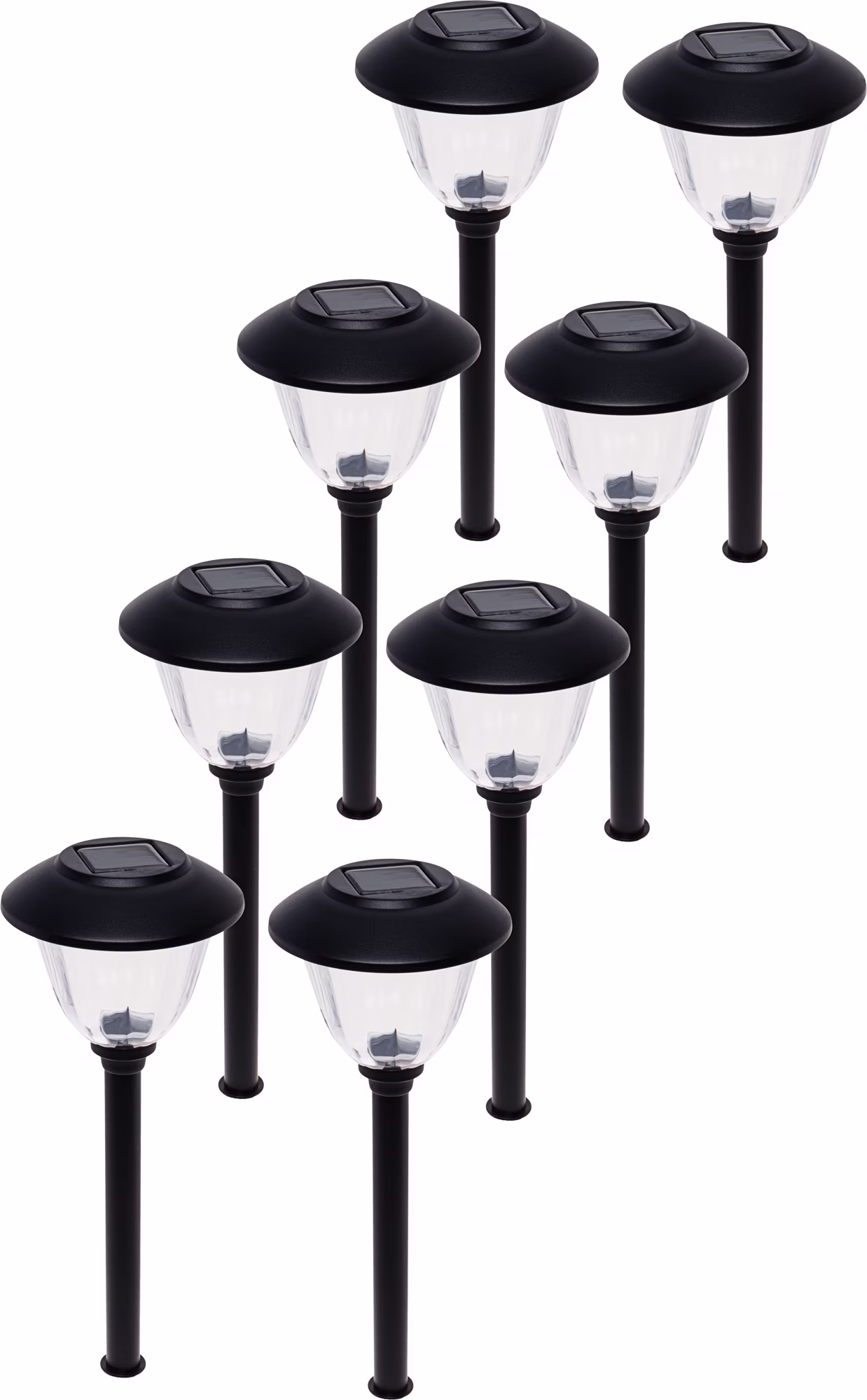 Energizer Stainless Steel Solar LED Path Stake Light (Black, 8 Pack)
