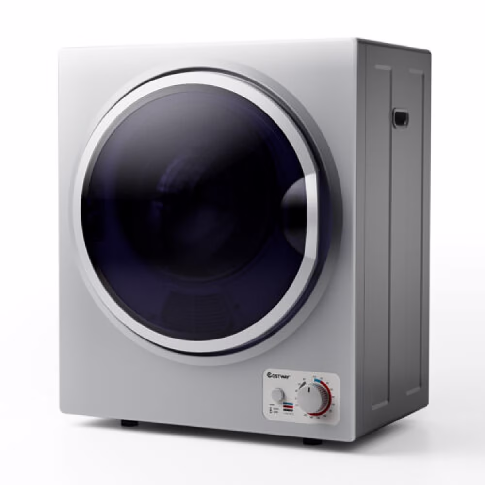 Resenkos 1.5 Cu .ft Clothes Dryer with with Stainless Steel Wall Mount-Silver, Portable Clothes Dryer, Compact Dryer for laundry