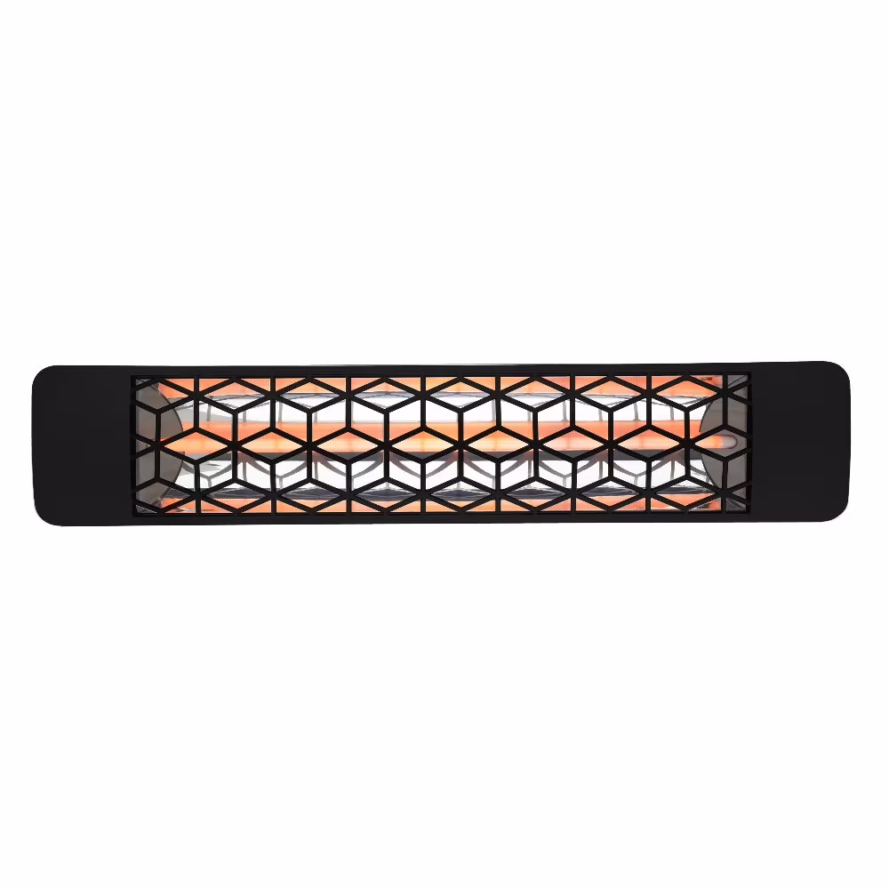 EF20240B6-Eurofase Heating-2000 Watt Single Element 39 Inch Electric Patio Heater-240 Voltage-Black Finish-Stella Decorative Fascia