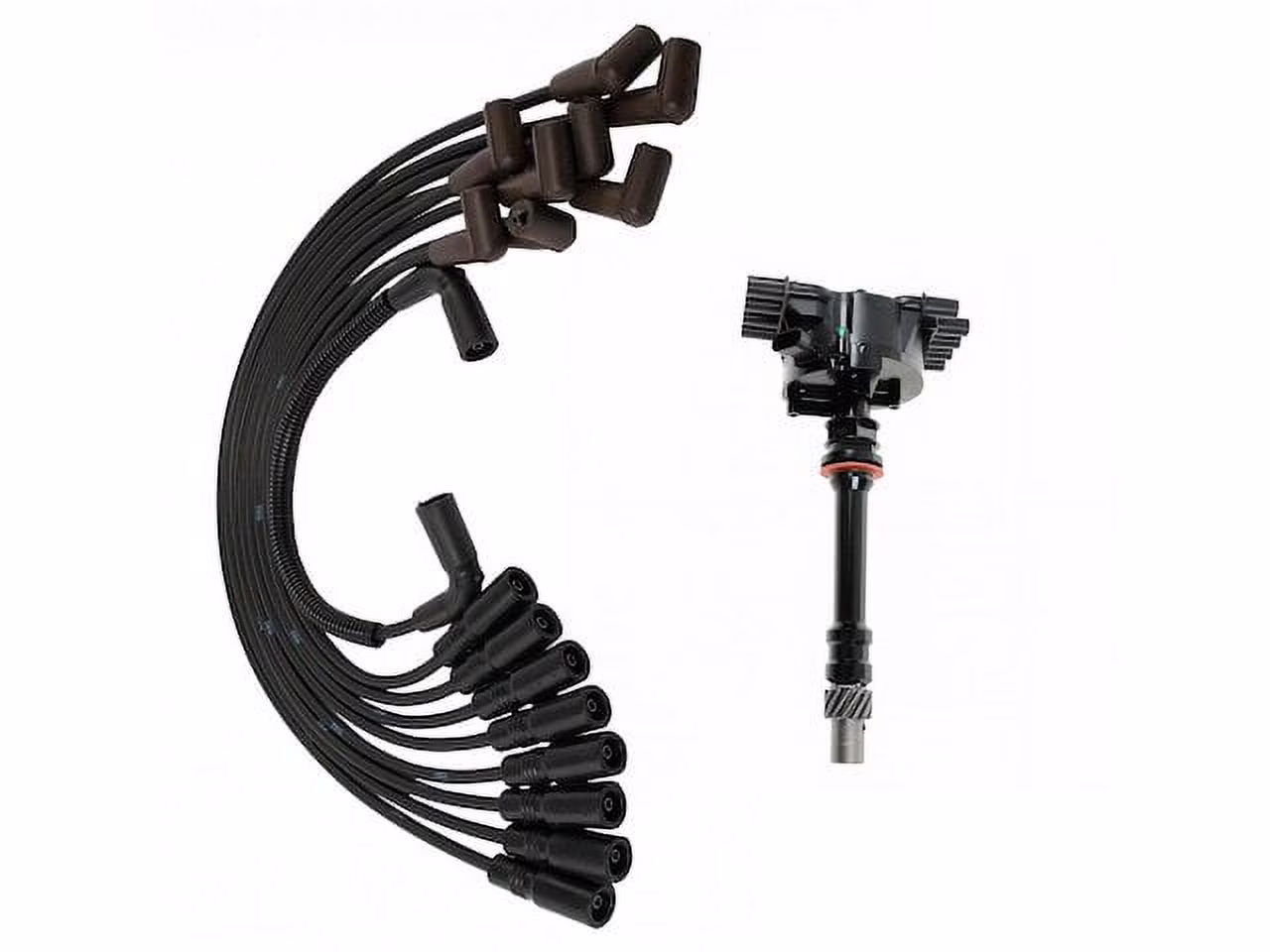 Ignition Distributor and Spark Plug Wire Set 2 Piece - Compatible with 1996 - 1999 GMC C1500 1997 1998