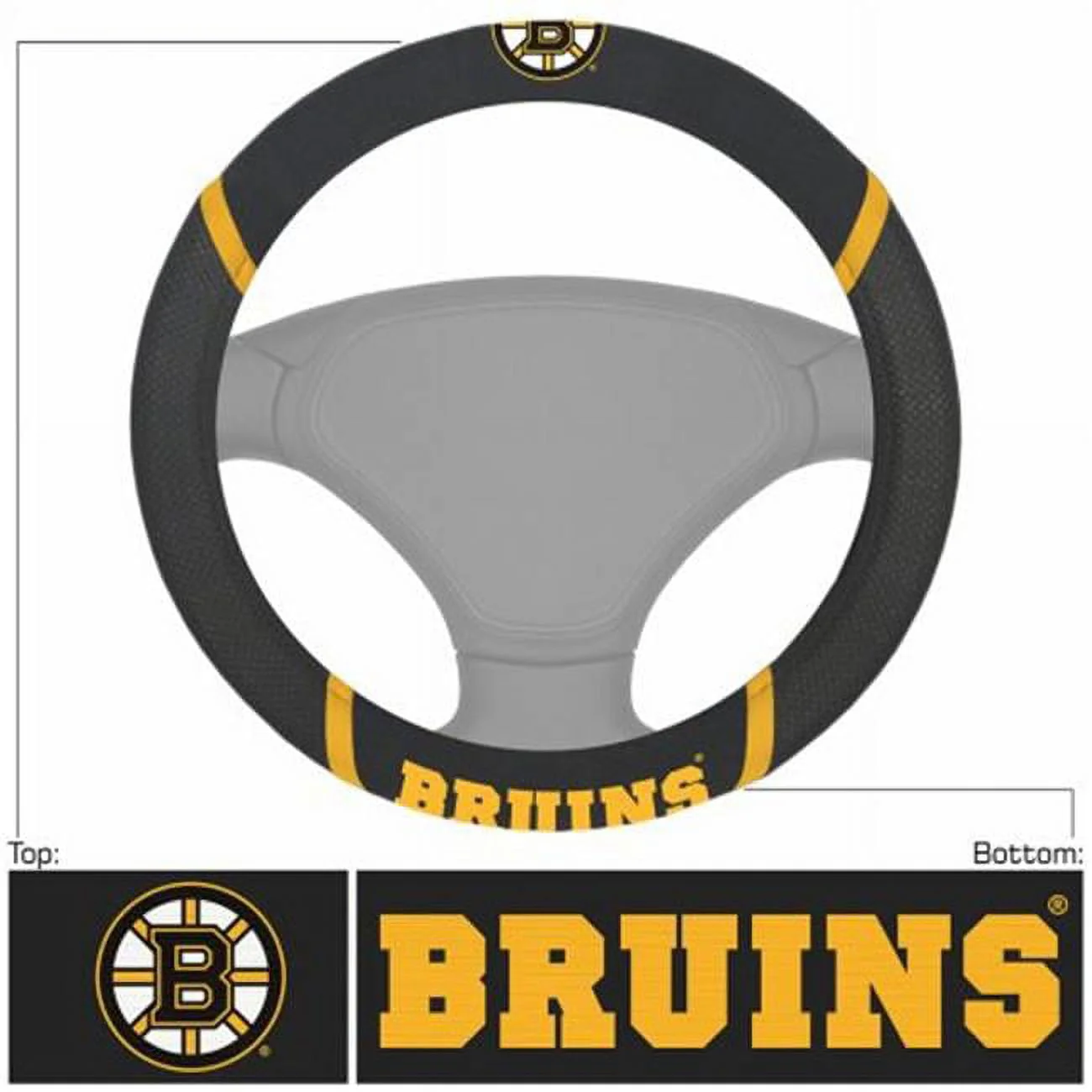 Fanmats 14842 Boston Bruins Embroidered Steering Wheel Cover