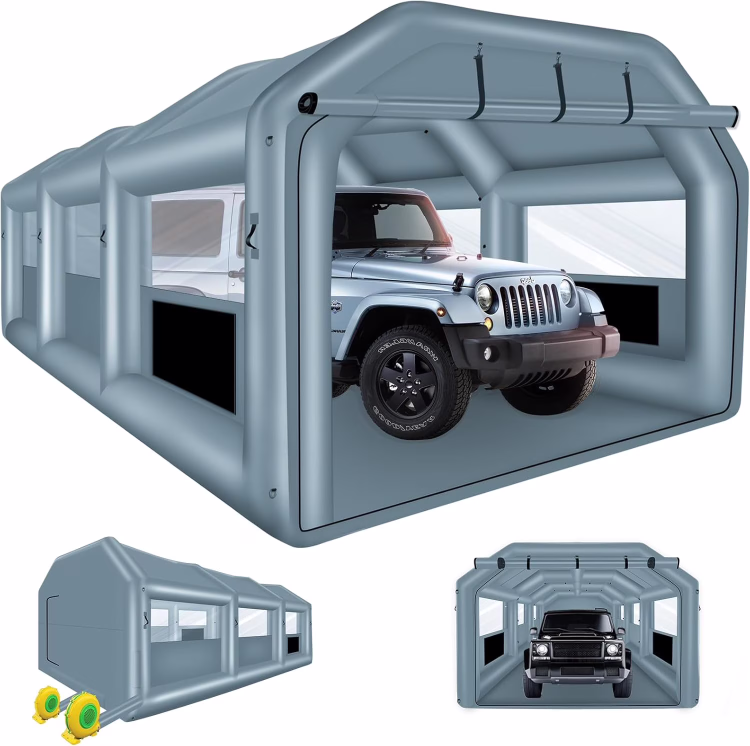 xhyhwyd Inflatable Spray Booth 26x14.4x9.5 ft Portable Inflatable Paint Booth Tent with Air Filter System for DIY Spray Car Parts Painting Motorcycle (Blowers Excluded)