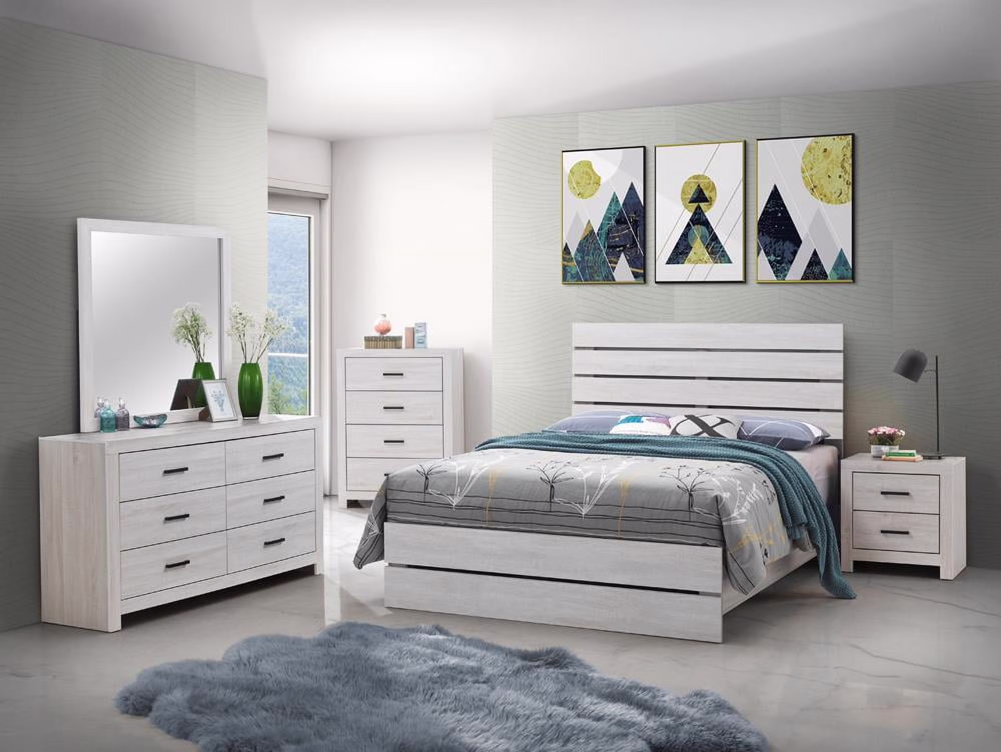 Coaster Company Watson 4-Piece Classic Wood King Costal White