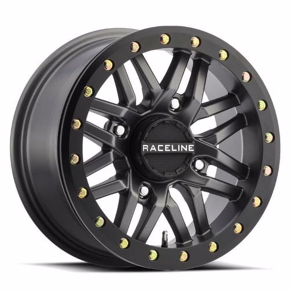 15" Gun Metal With Black Beadlock Ring A91G Ryno Wheel by RaceLine A91G-57056-52