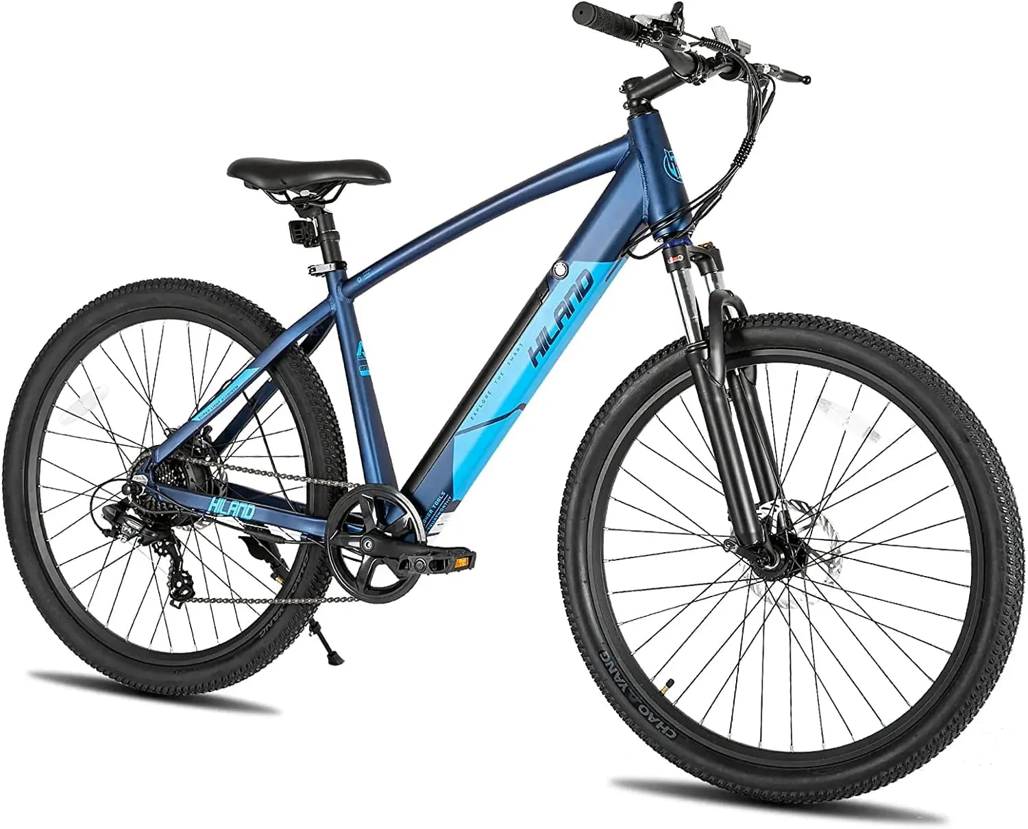 Hiland 27.5" Aluminum City Commuting E-bike Electric Mountain Bike 350W 36V Motor Shimano 7-Speed Ebike Blue