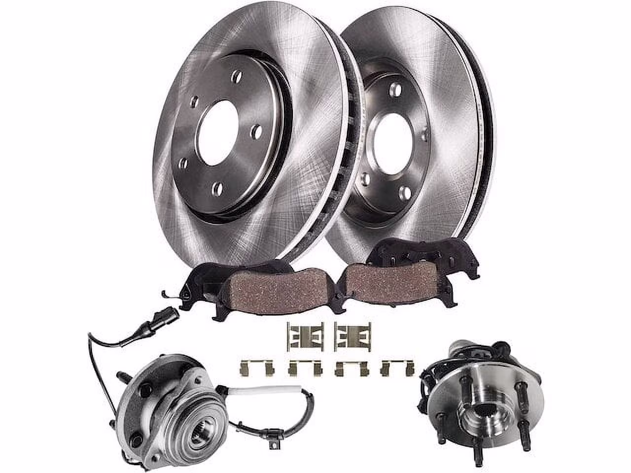 Front Brake Pad and Rotor and Wheel Hub Kit - Compatible with 1995 - 2001 Ford Explorer 1996 1997 1998 1999 2000